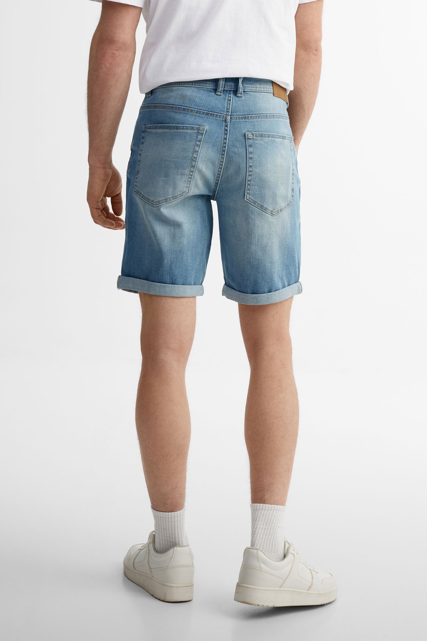 Short en jeans coupe régulière - Homme && BLEU PALE