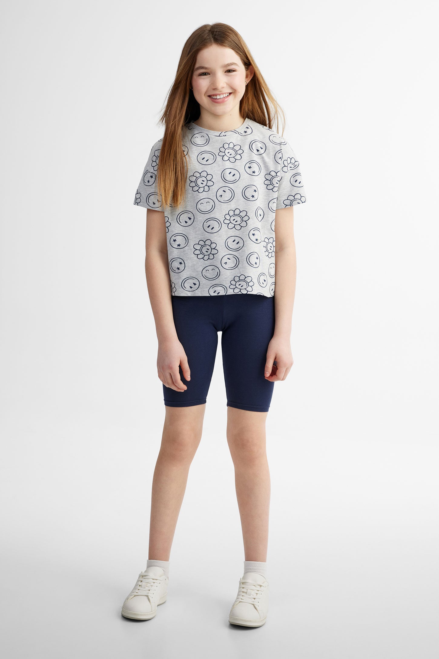 T-shirt ouvert au dos en coton, 2/25$ - Ado fille && GRIS MULTI