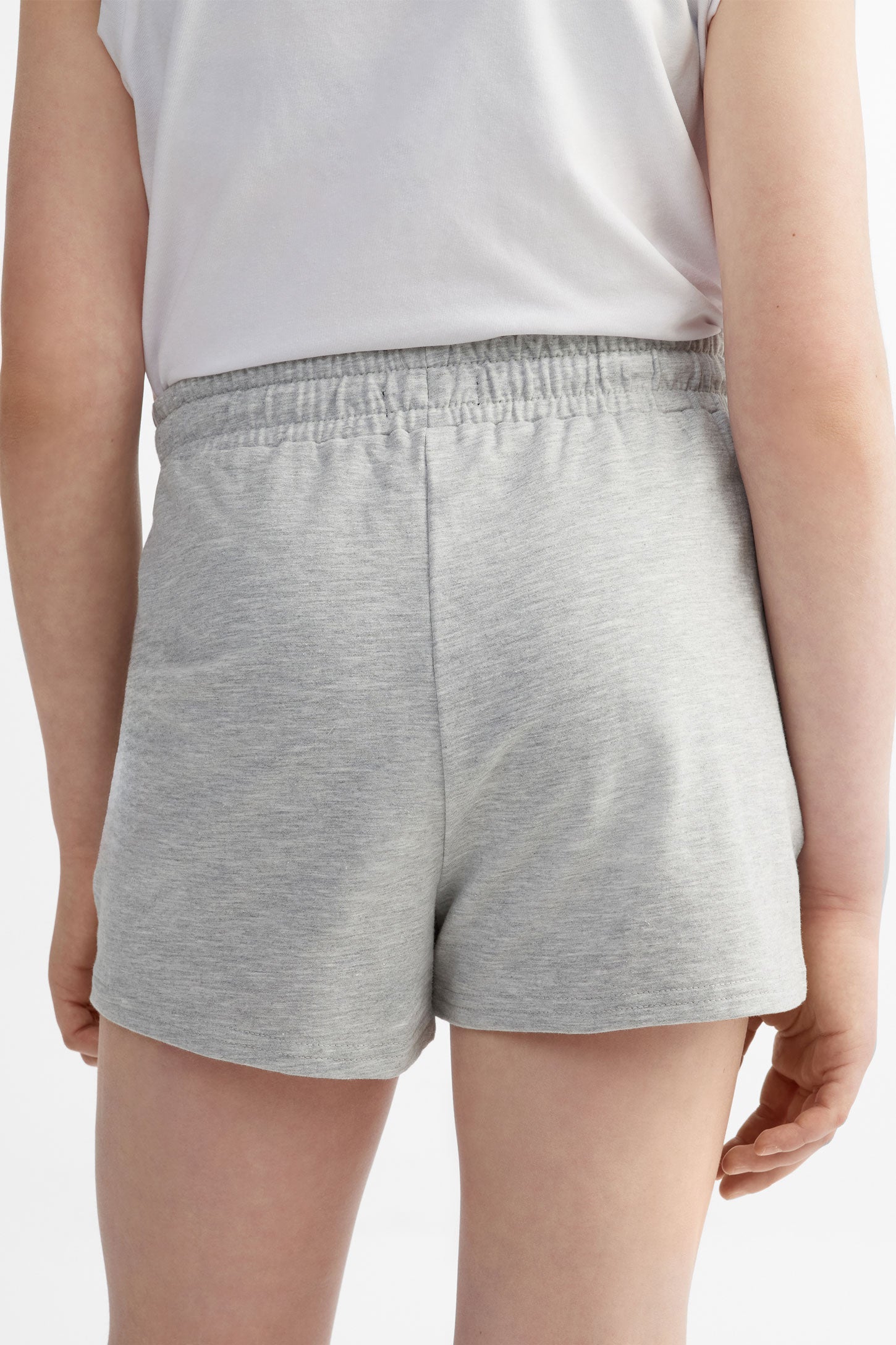 Short taille élastique en coton ouaté - Ado fille && MIX GRIS CLAIR