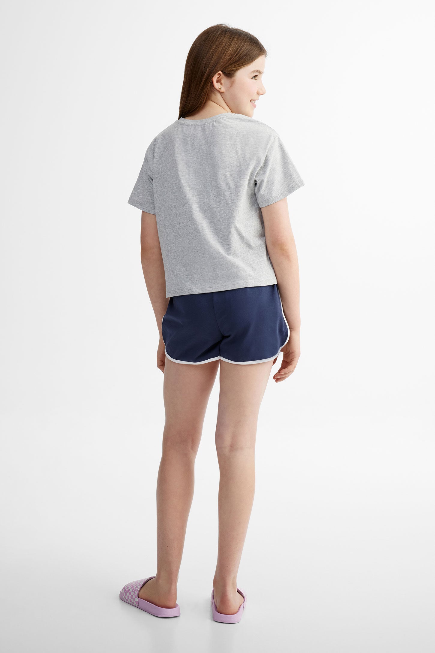 Ensemble 2-pièces t-shirt et short - Ado fille && MIX GRIS CLAIR