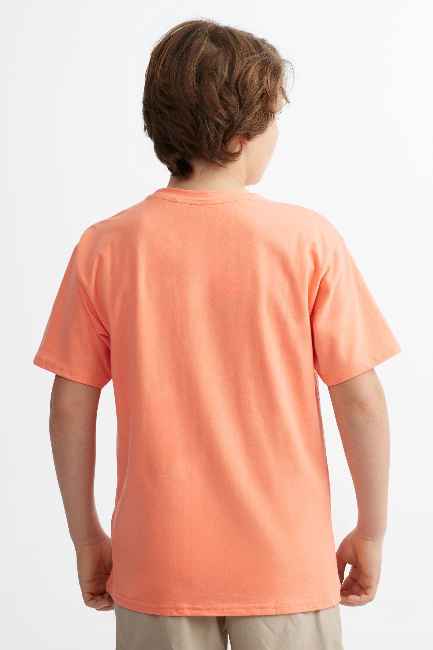 T-shirt imprimé en coton, 2/25$ - Ado garçon && ORANGE
