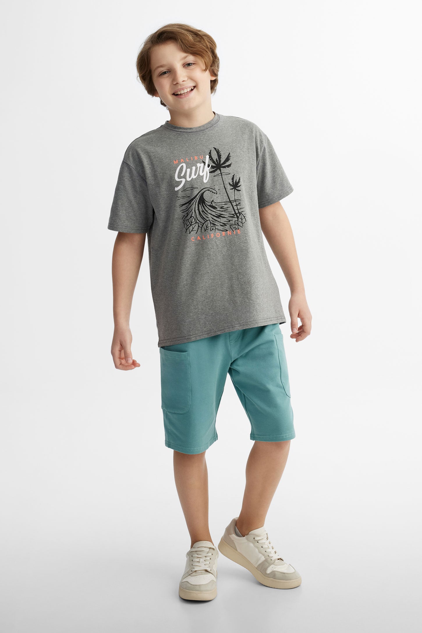 Short cargo en coton ouaté - Ado garçon && SARCELLE