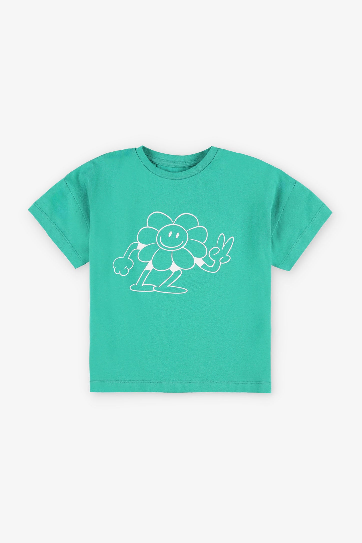 T-shirt coupe ample imprimé en coton, 2/20$ - Enfant fille && VERT