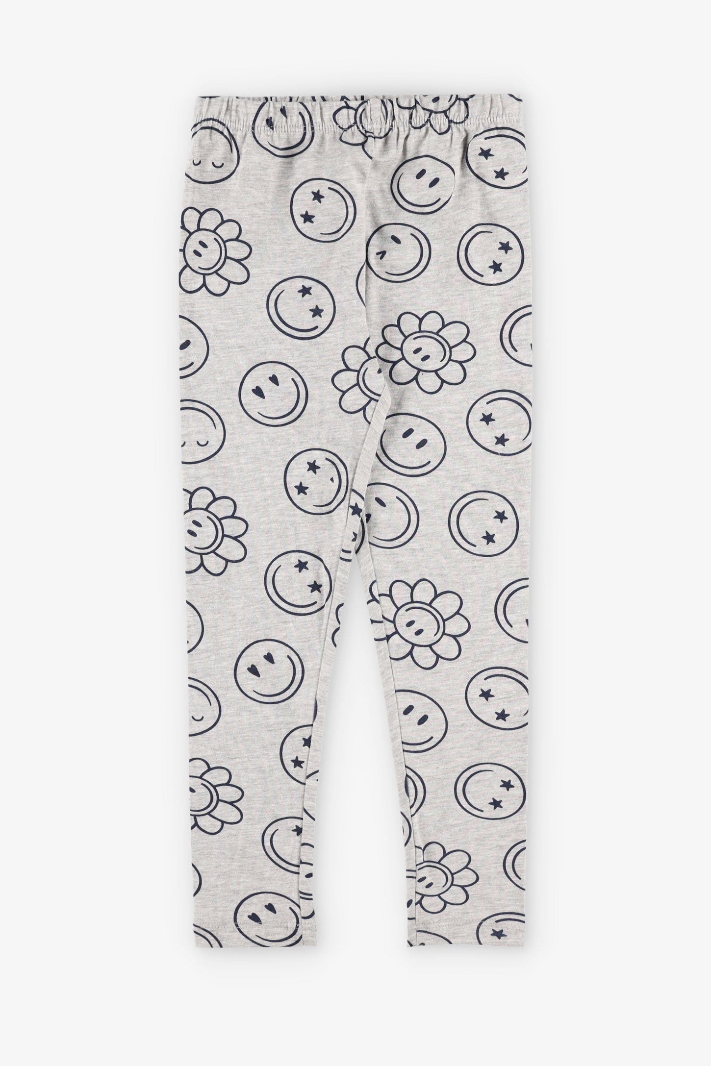 Legging imprimé en coton, 2/20$ - Enfant fille && MIX GRIS CLAIR