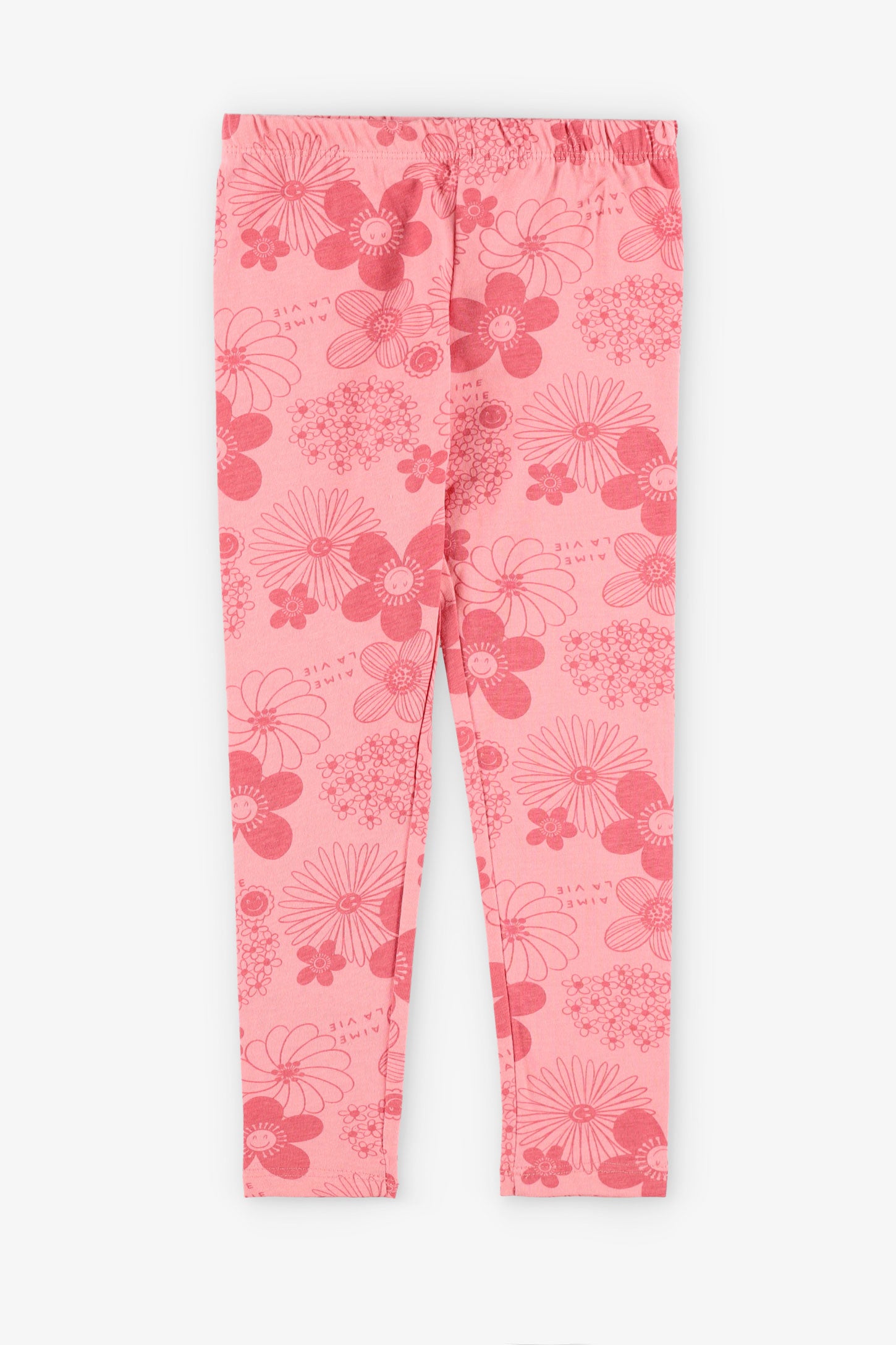 Legging imprimé en coton, 2/20$ - Enfant fille && ROSE MULTI