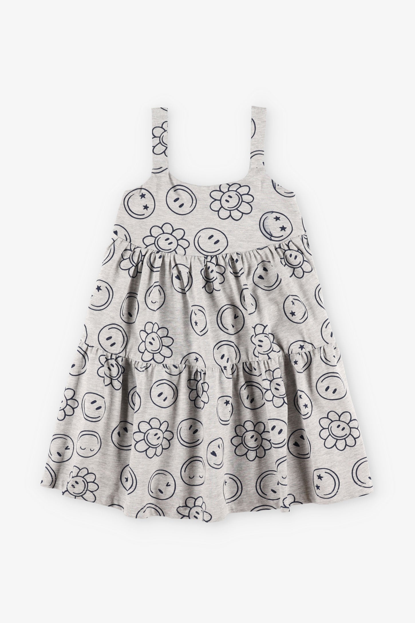 Robe volants étagés - Enfant fille && MIX GRIS CLAIR