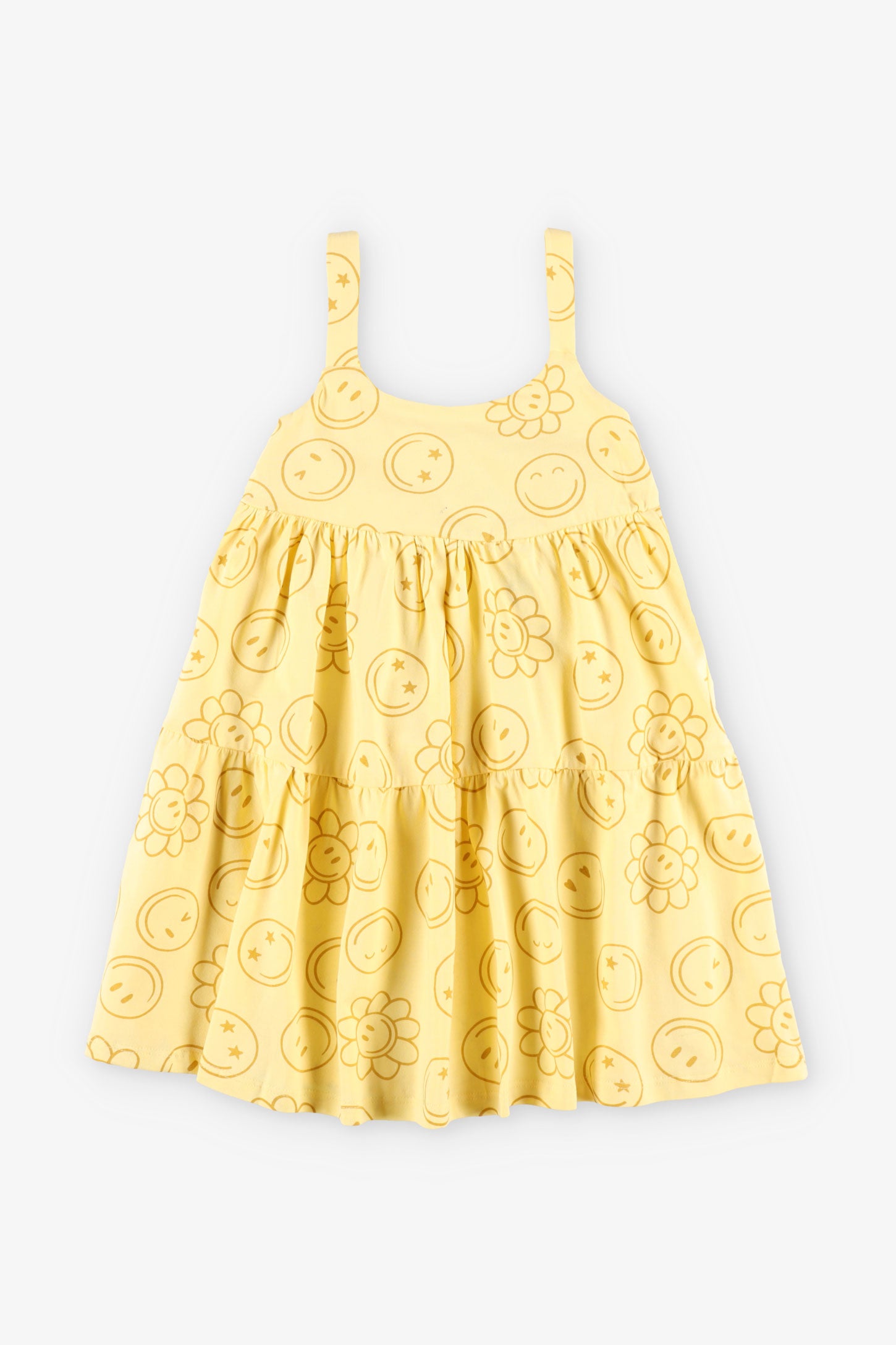 Robe volants étagés - Enfant fille && JAUNE/MULTI
