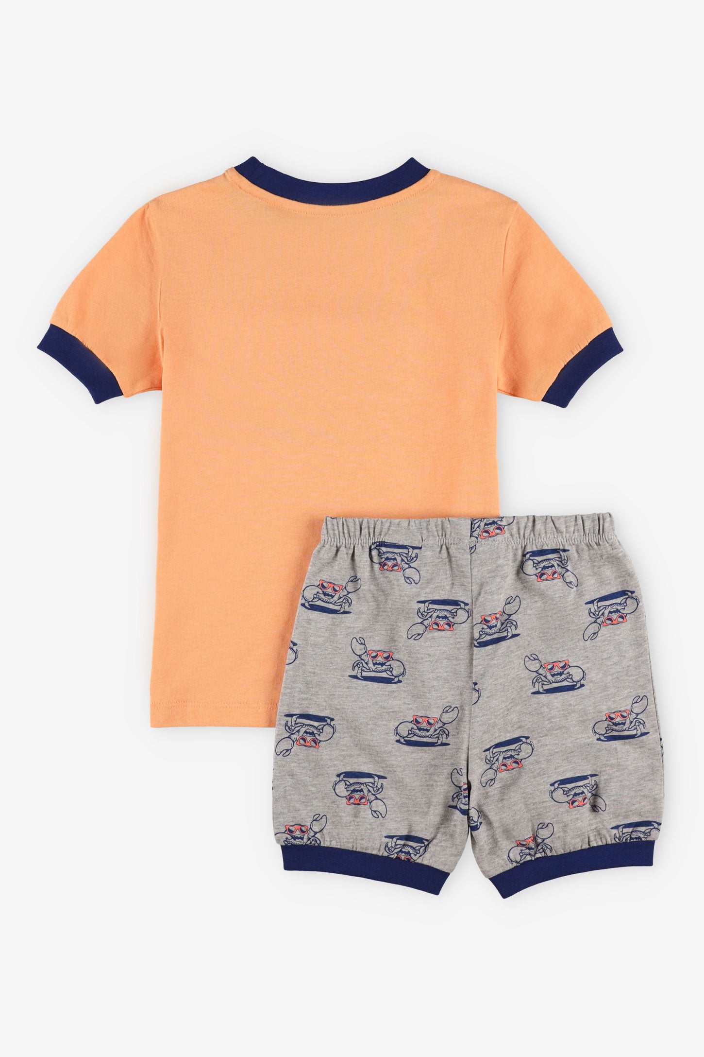 Pyjama 2-pièces t-shirt short coton, 2/35$ - Enfant garçon && ORANGE