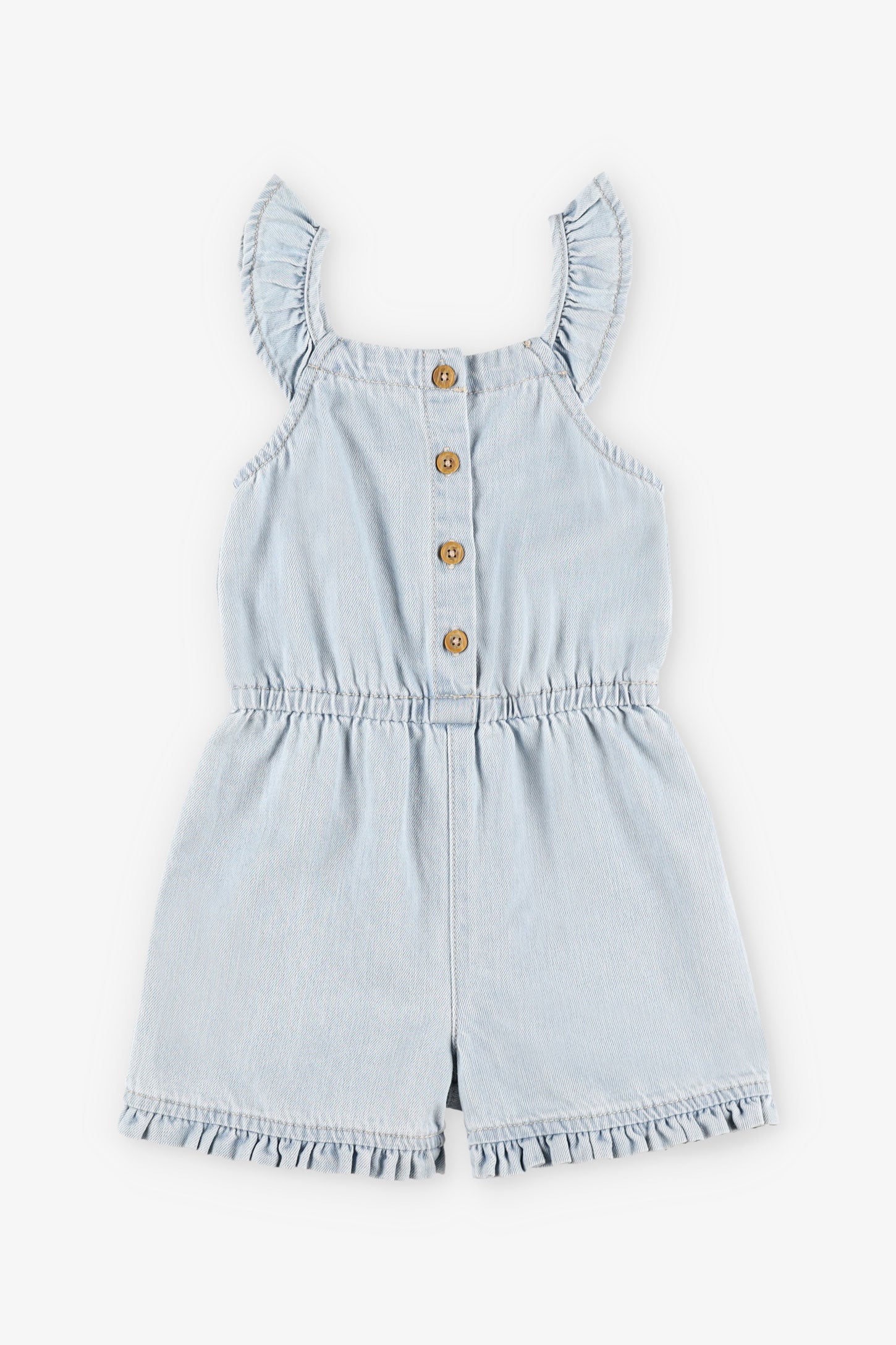 Combi-short en jeans - Enfant fille && BLEU PALE