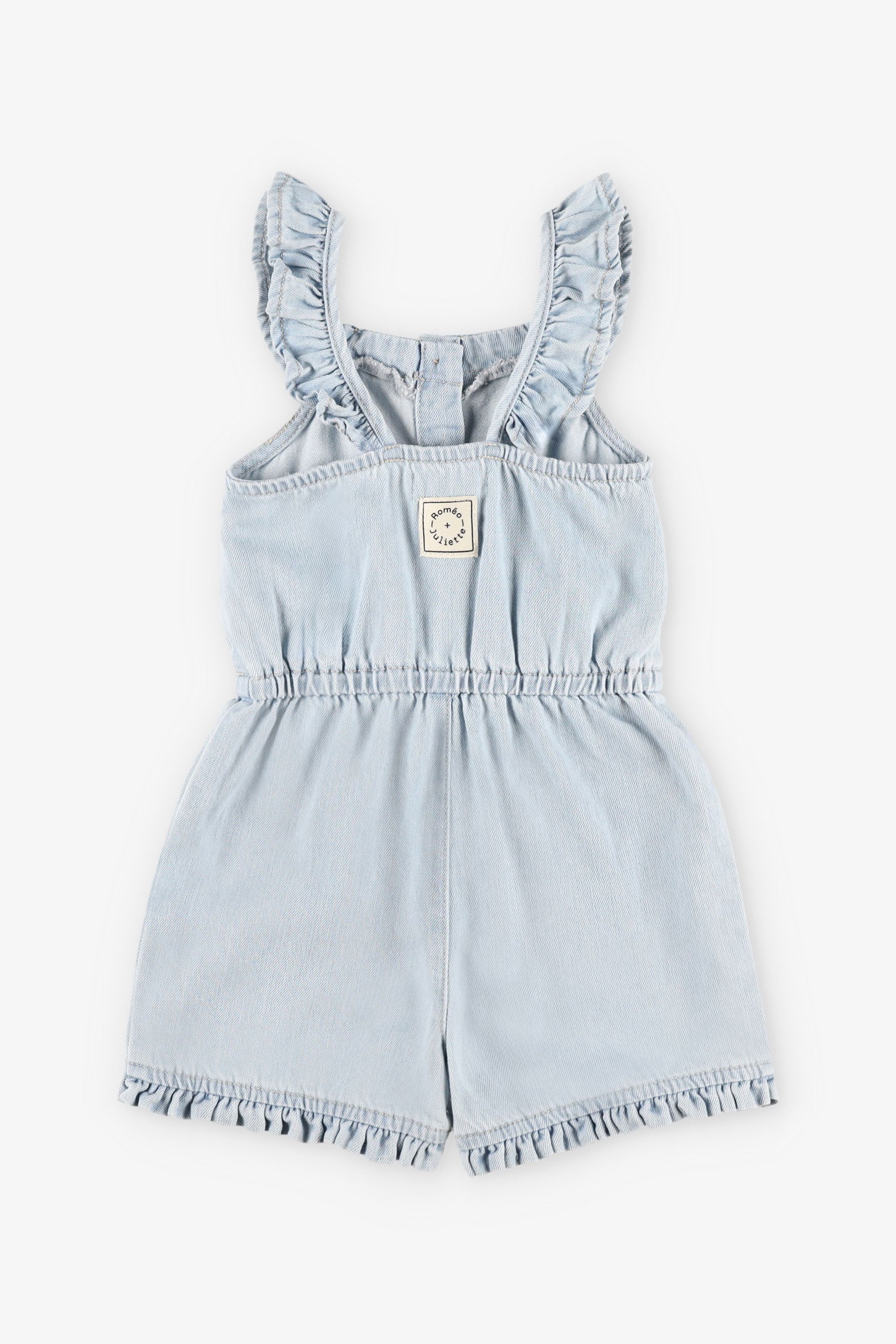 Combi-short en jeans - Enfant fille && BLEU PALE