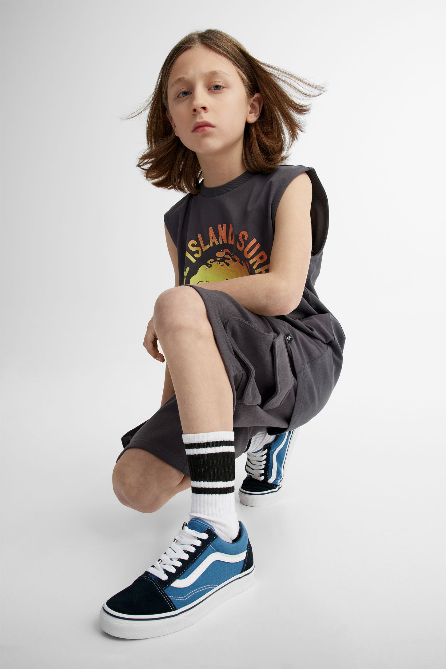 Camisole imprimée en coton - Ado garçon && GRIS FONCE