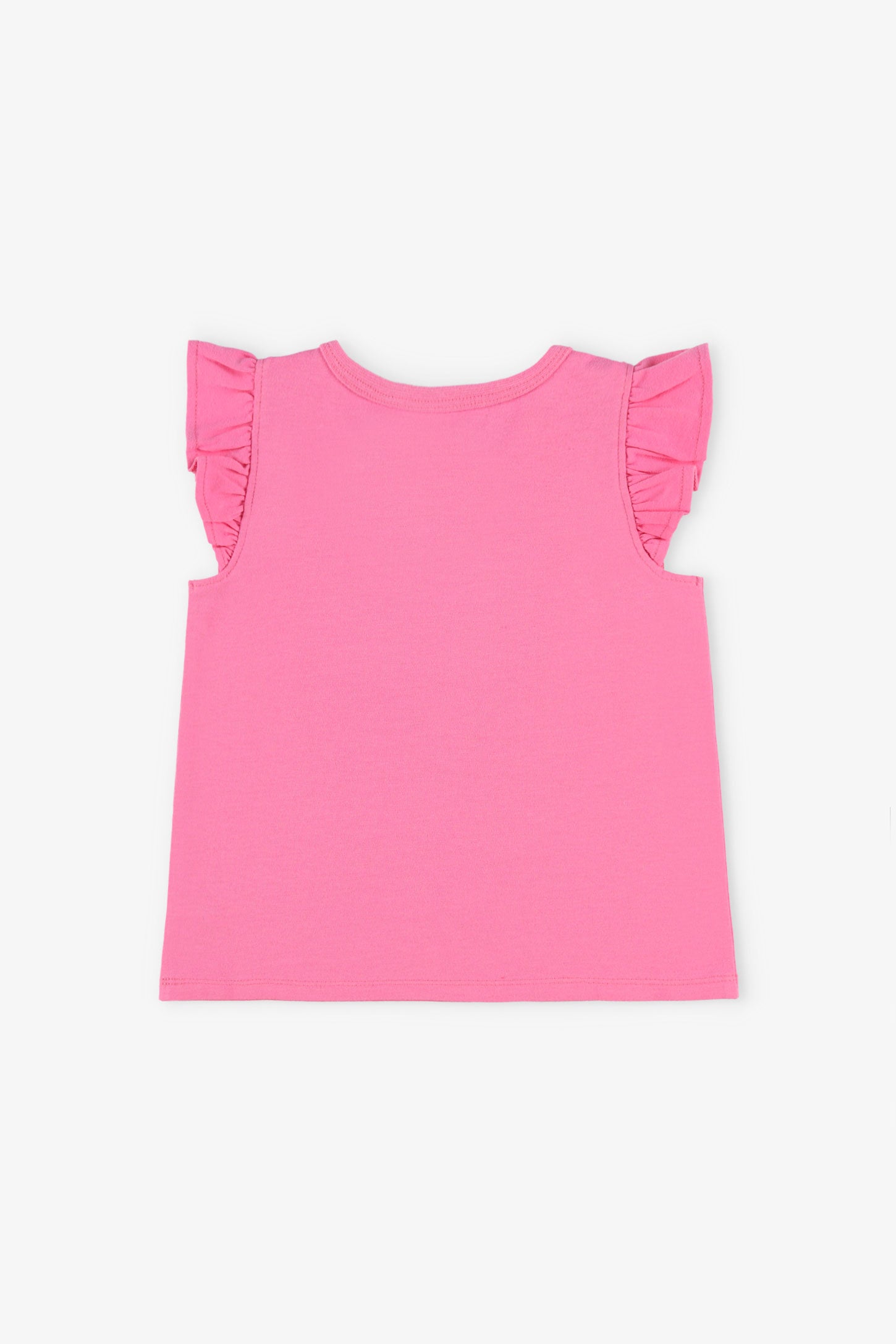 Camisole avec volants aux épaules coton - Bébé fille && ROSE