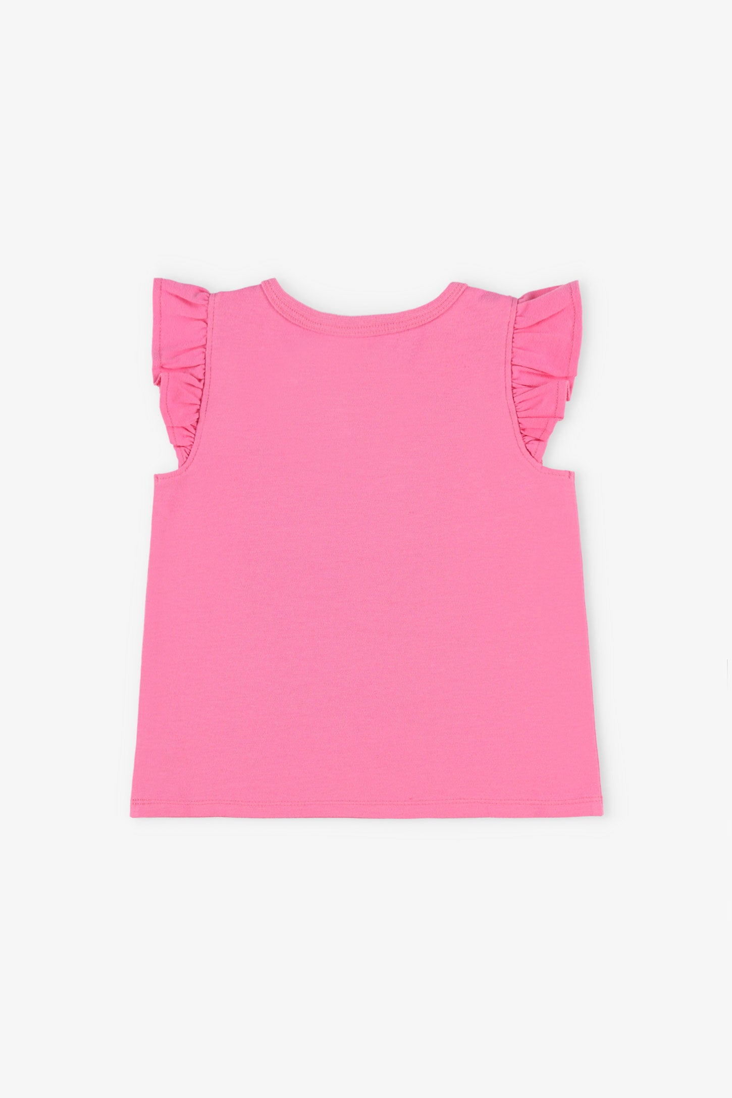 Camisole avec volants aux épaules coton - Bébé fille && ROSE