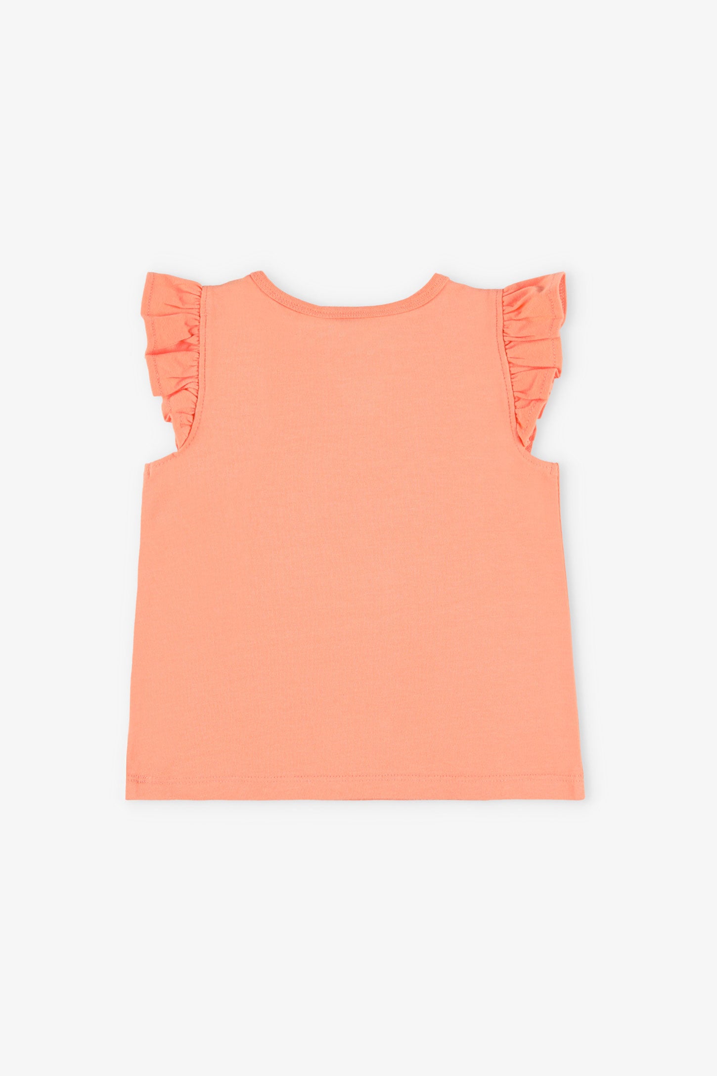 Camisole avec volants aux épaules coton - Bébé fille && ORANGE