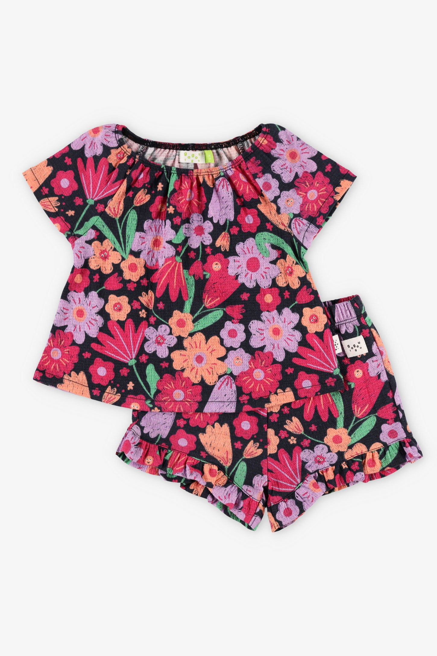 Ensemble 2-pièces t-shirt et short - Bébé fille && BLEU MARINE MUL