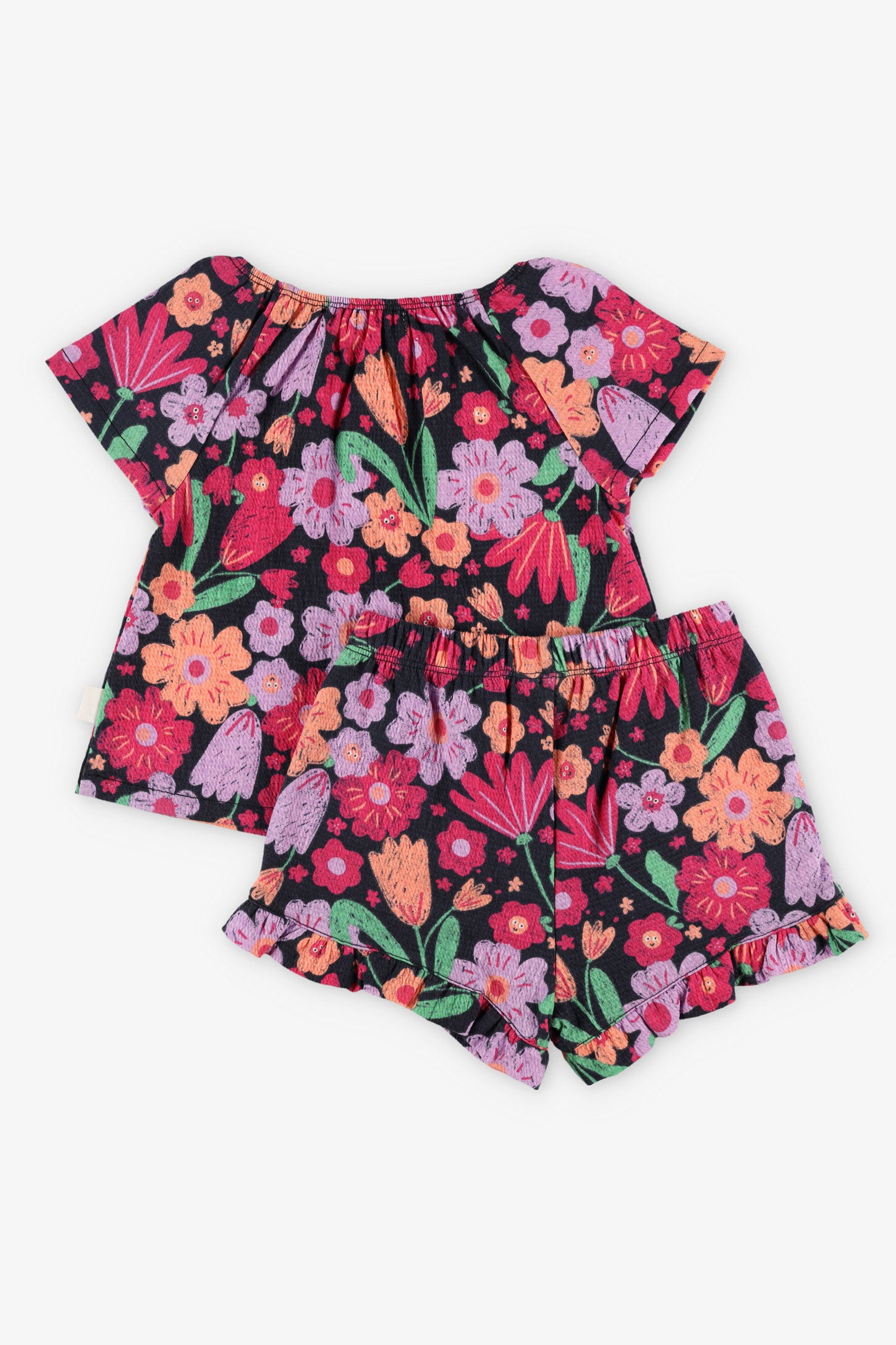 Ensemble 2-pièces t-shirt et short - Bébé fille && BLEU MARINE MUL