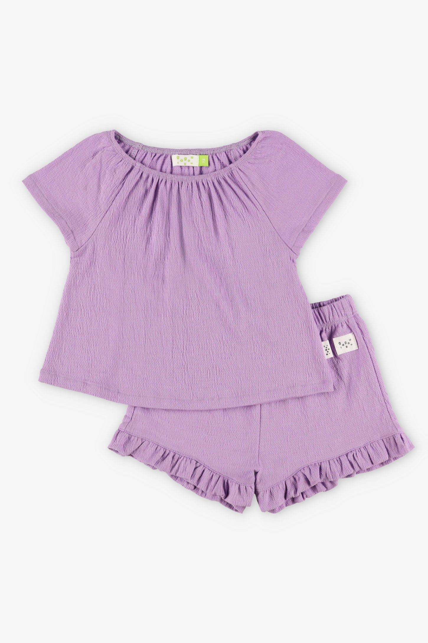Ensemble 2-pièces t-shirt et short, 2T-3T - Bébé fille && LAVANDE