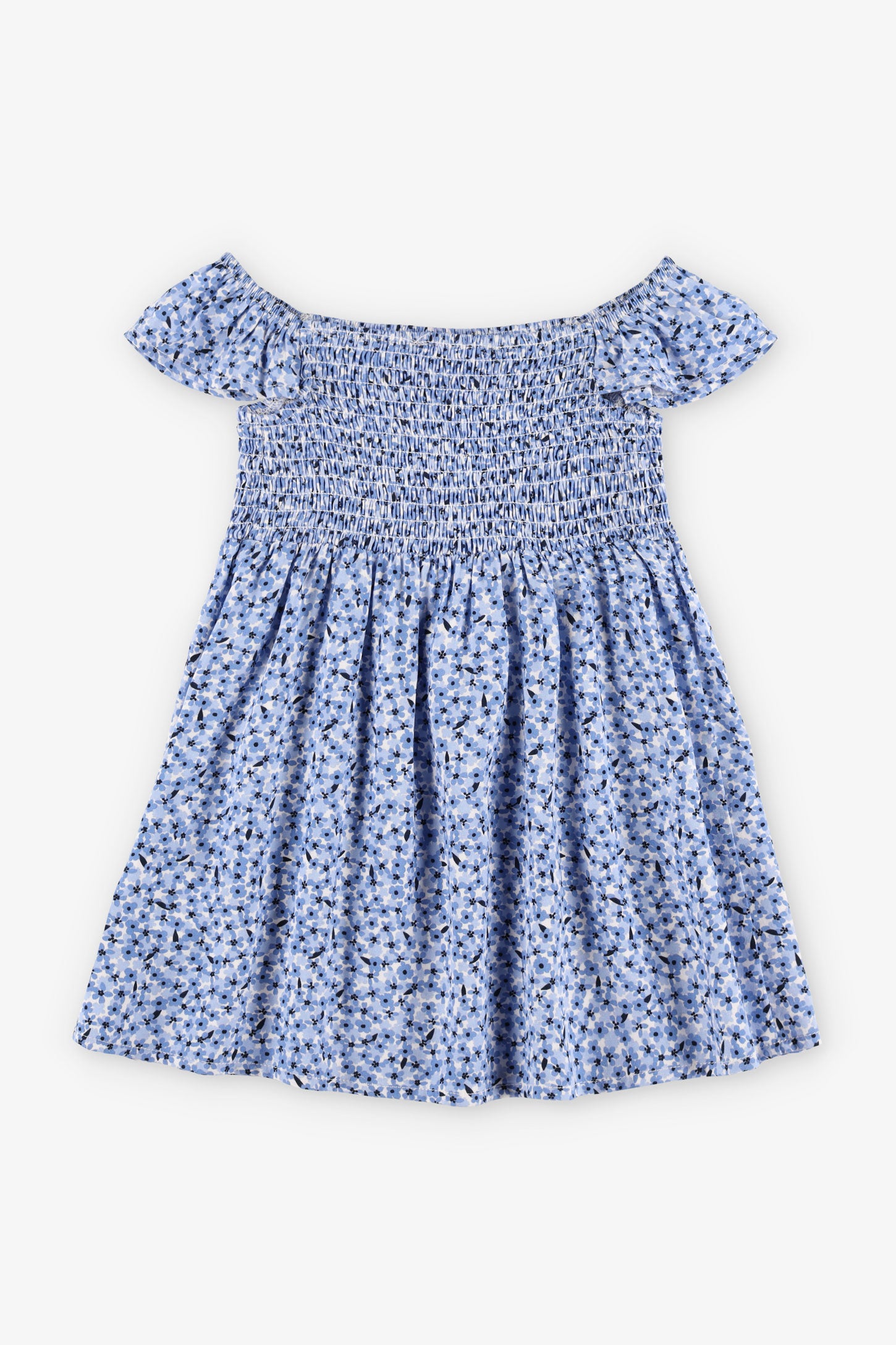 Robe épaules dénudées challis - Bébé fille && BLEU MULTI