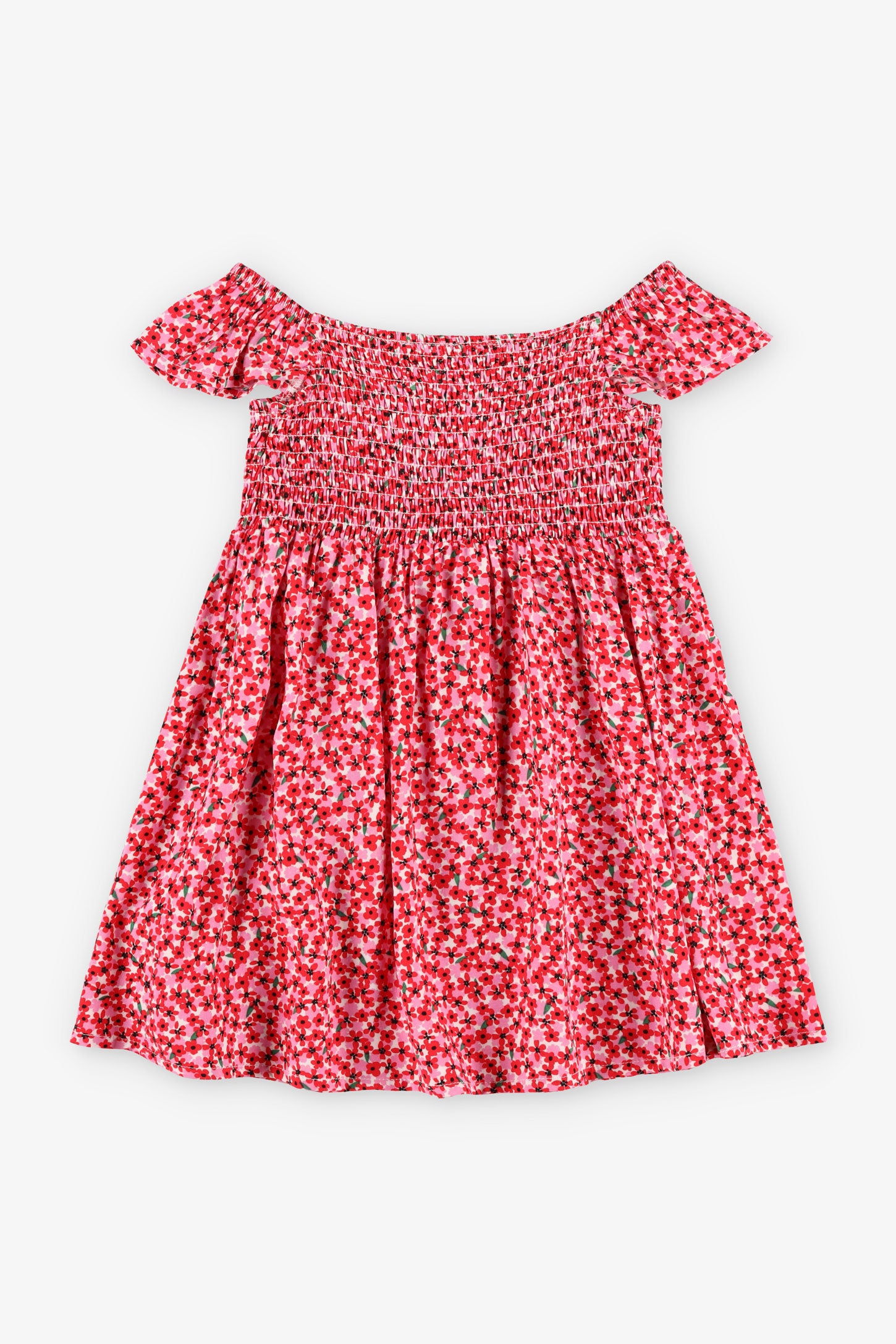 Robe épaules dénudées challis - Bébé fille && ROUGE/MULTI