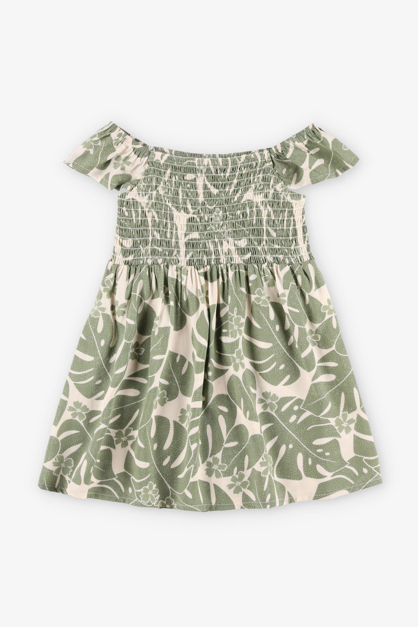 Robe épaules dénudées challis - Bébé fille && VERT/MULTI