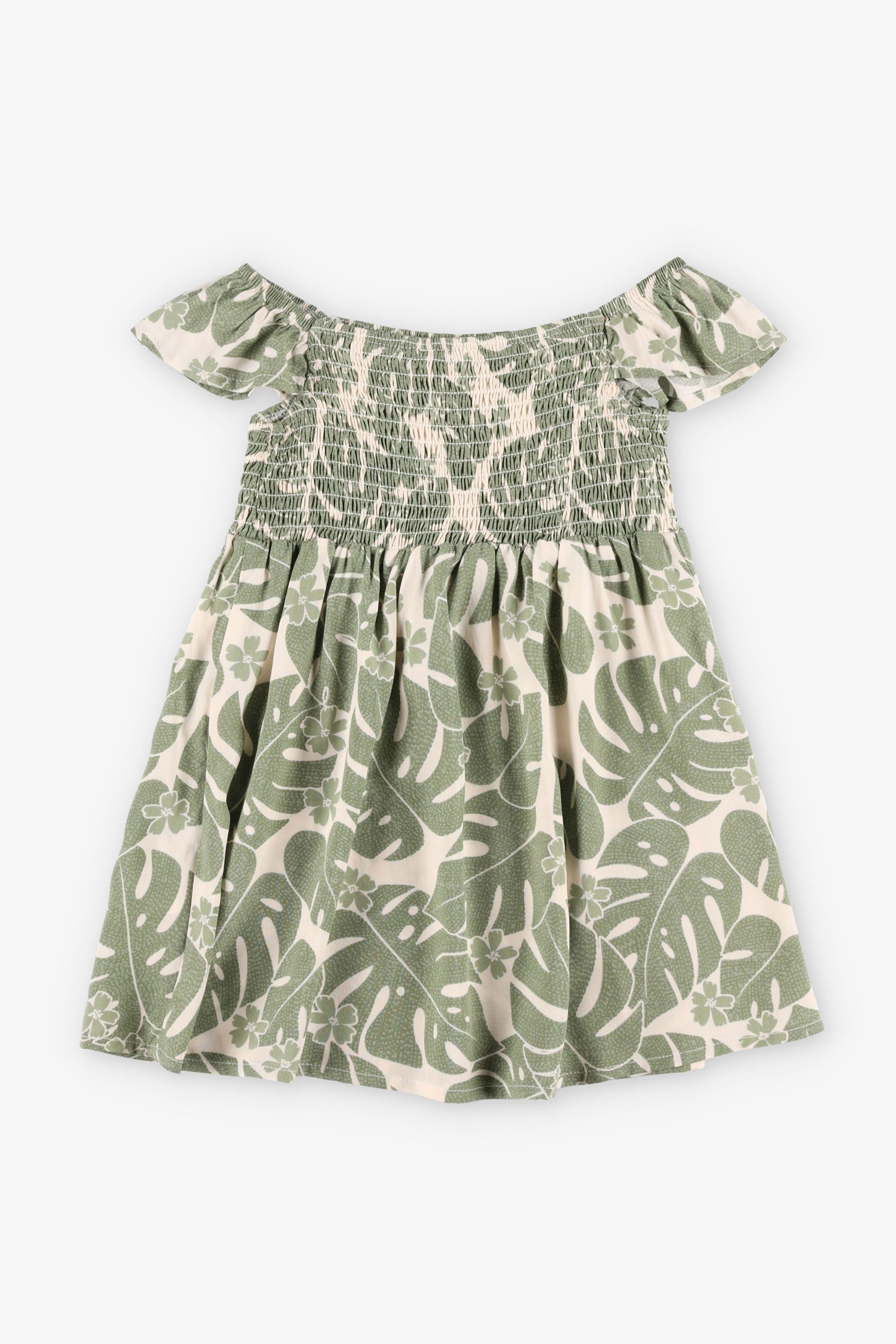 Robe épaules dénudées challis - Bébé fille && VERT/MULTI