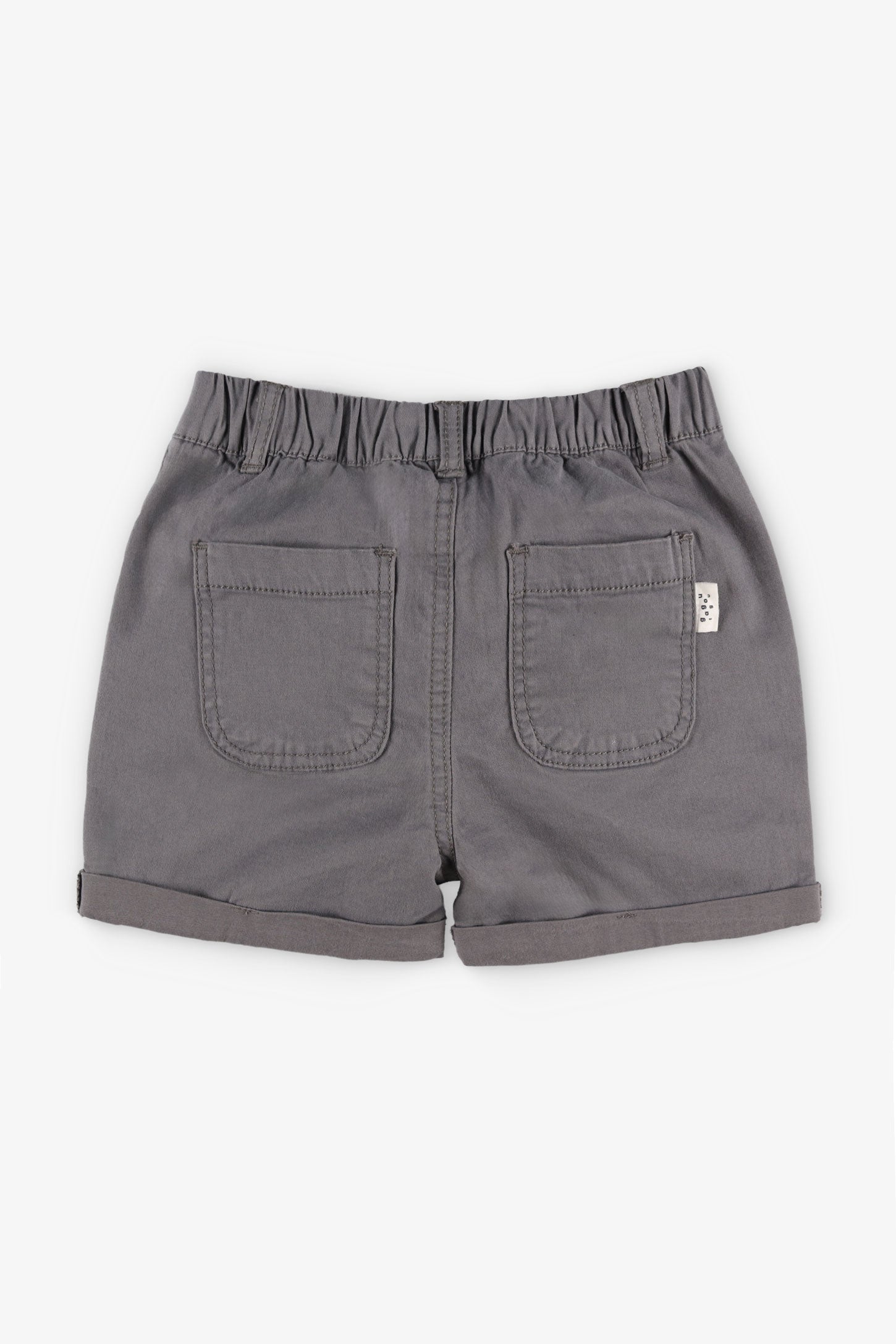 Short taille élastique en twill, 2T-3T - Bébé garçon && GRIS