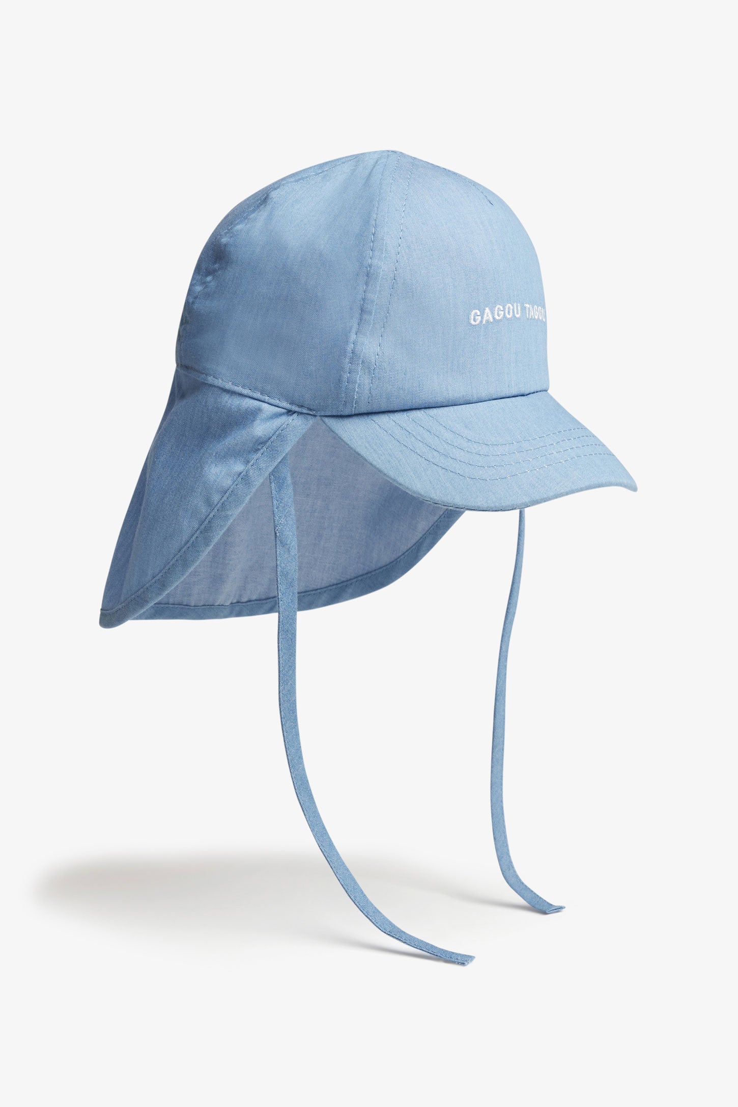 Casquette saharienne avec cordons en coton - Bébé garçon && BLEU PALE