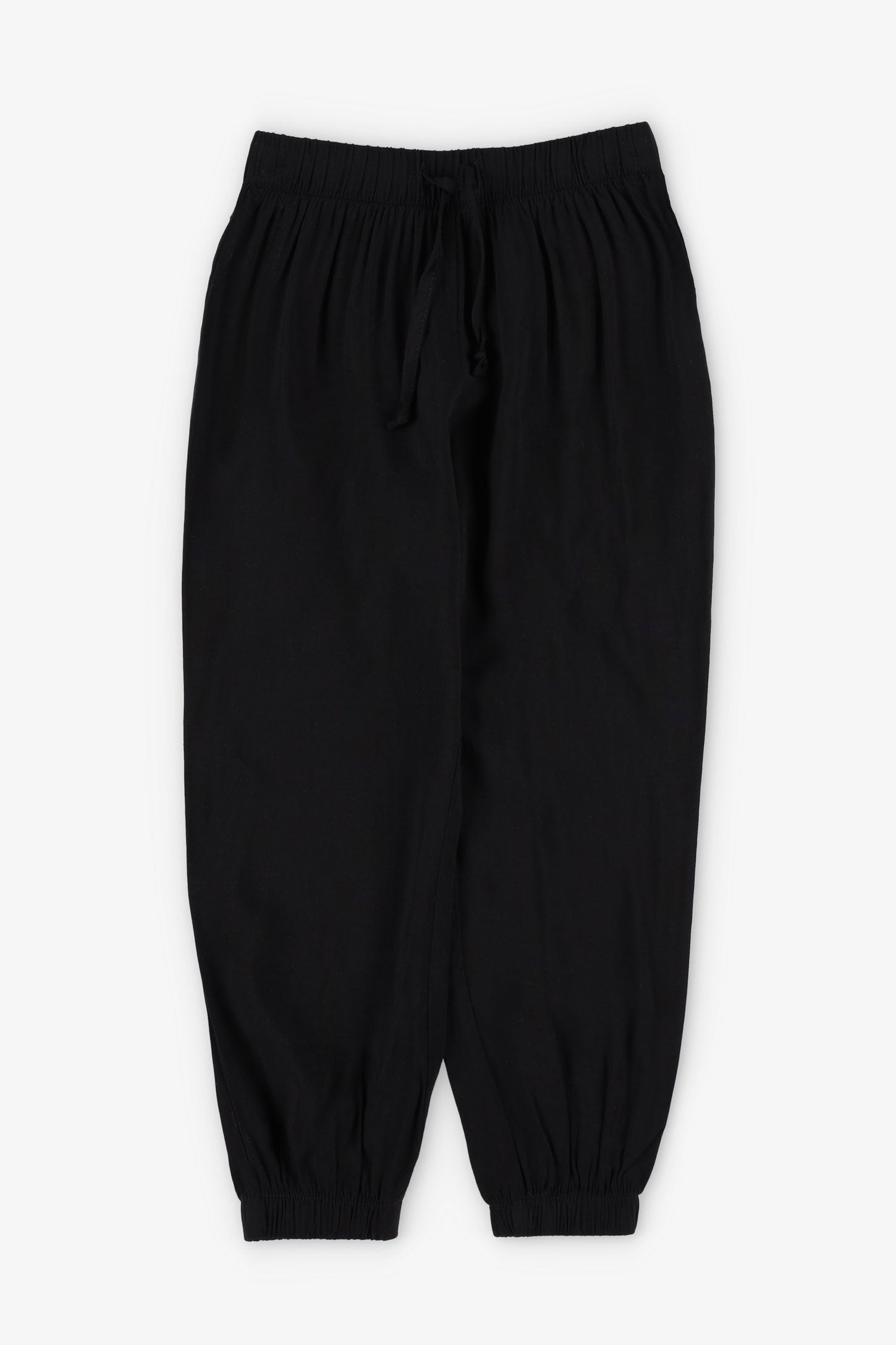 Pantalon jogger en challis - Enfant fille && NOIR