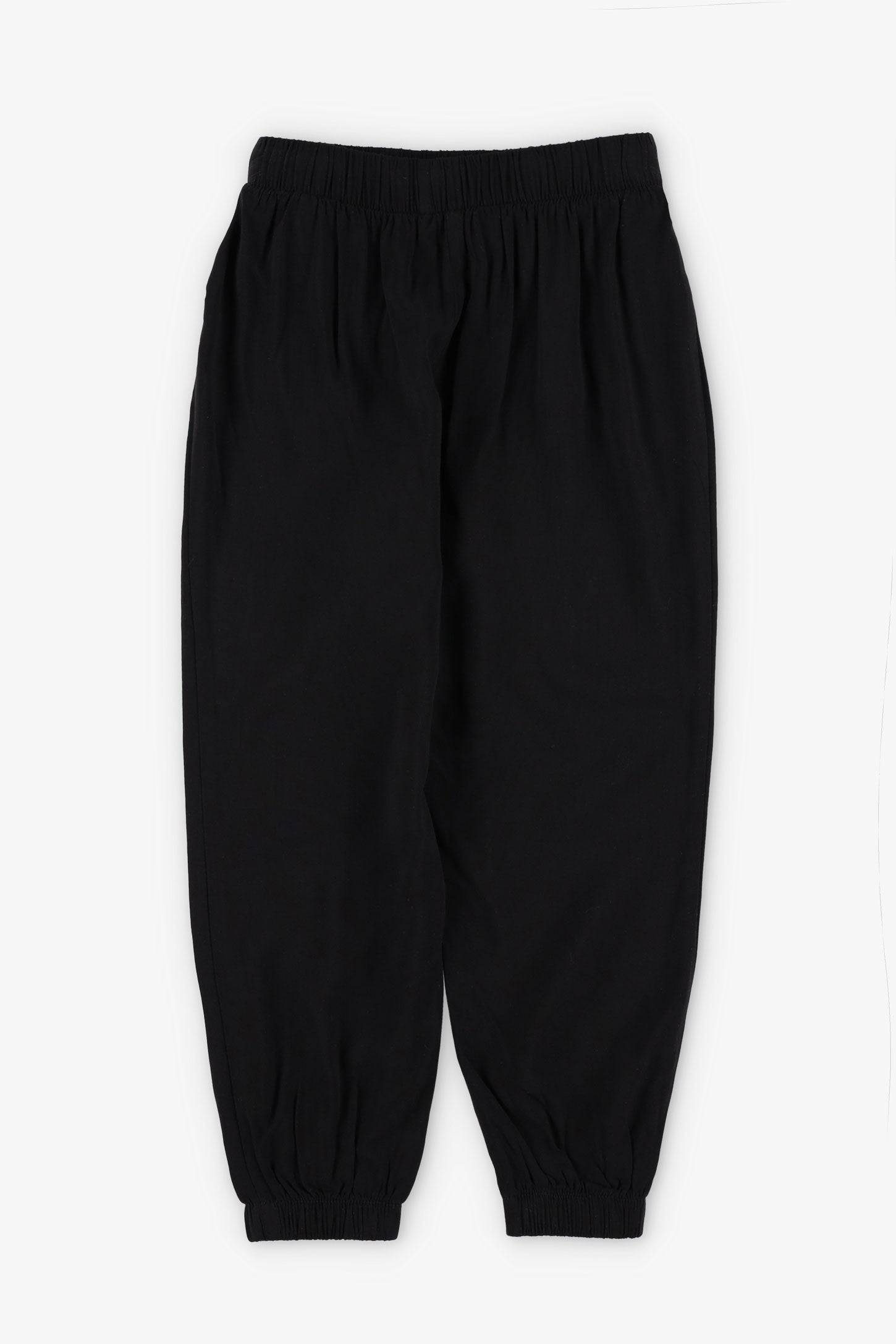 Pantalon jogger en challis - Enfant fille && NOIR