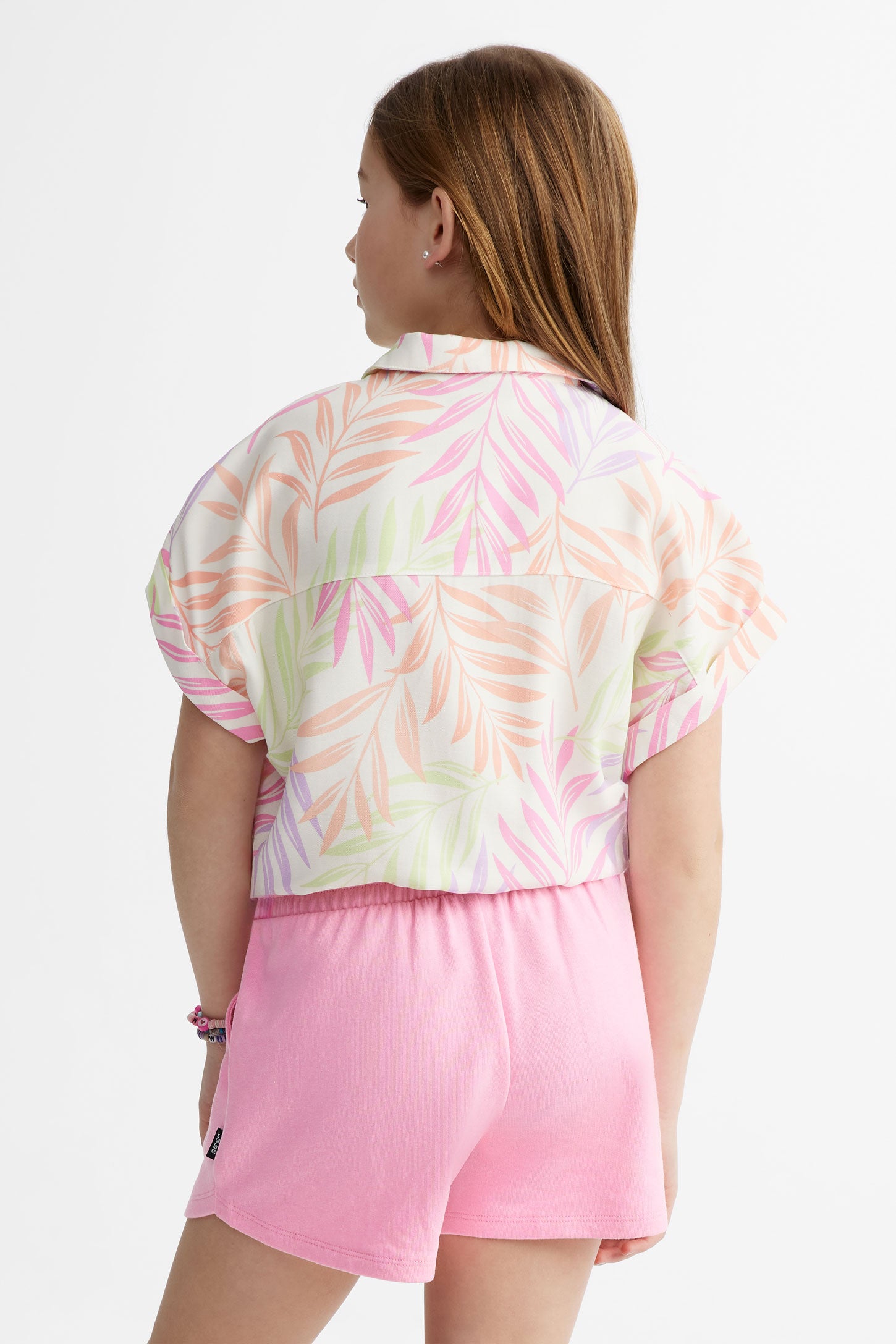 Chemise manches courtes nouée - Ado fille && IVOIRE/MULTI