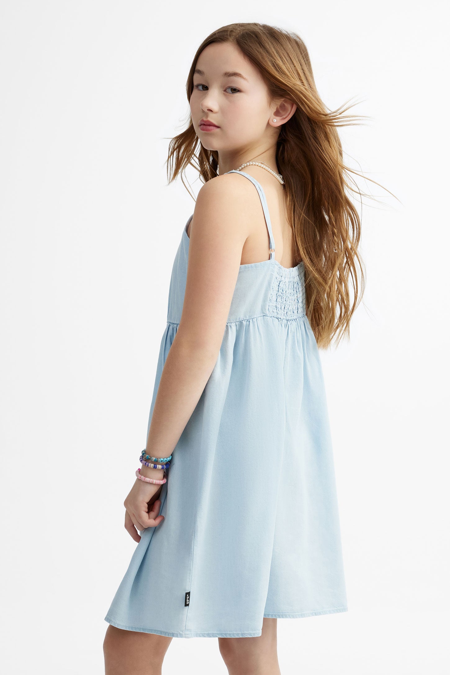 Robe bretelles fines en Lyocell - Ado fille && BLEU PALE