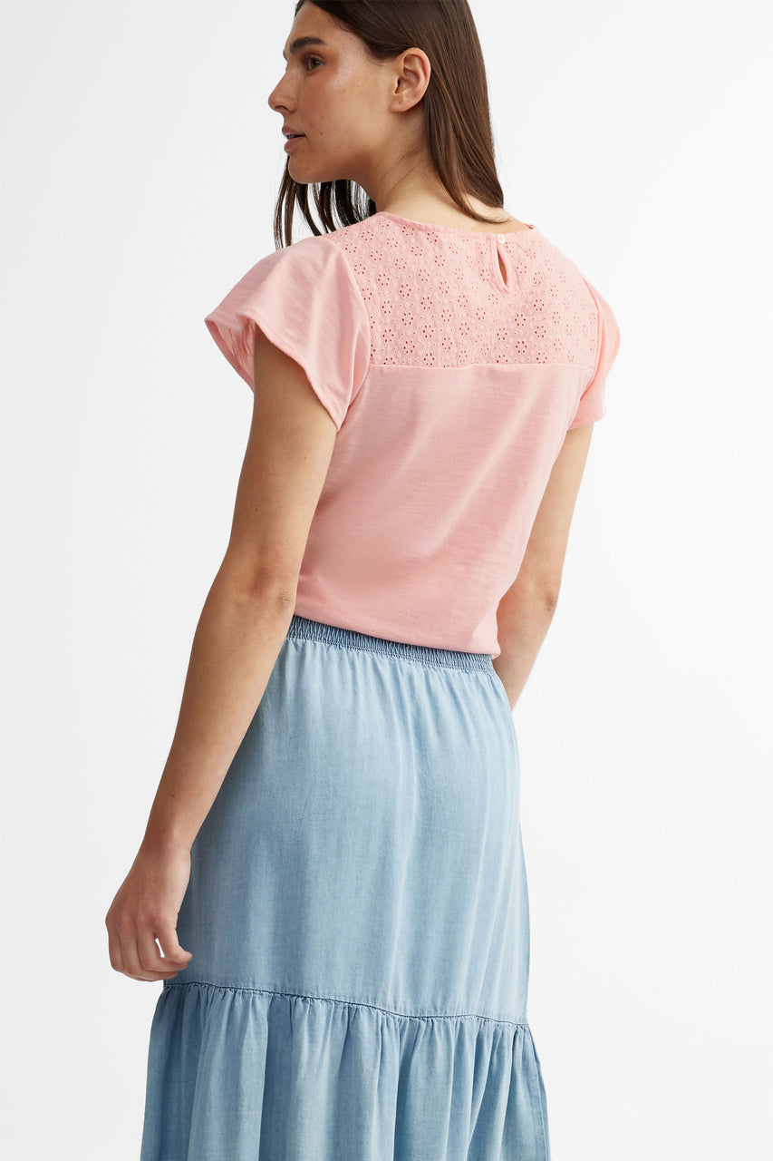 Jupe longue volants étagés en Lyocell Femme