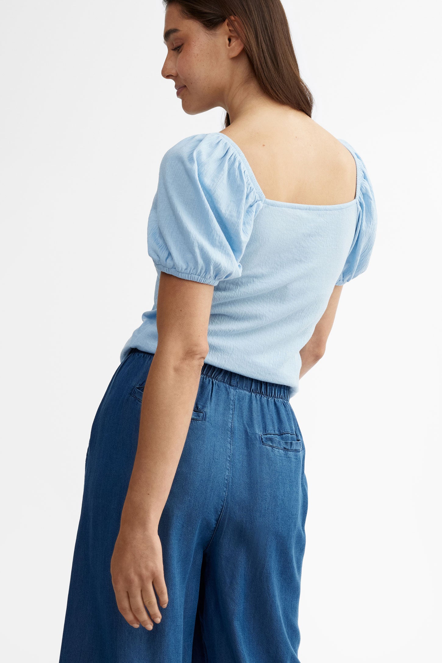 Pantalon jambe large en lyocell - Femme && DENIM