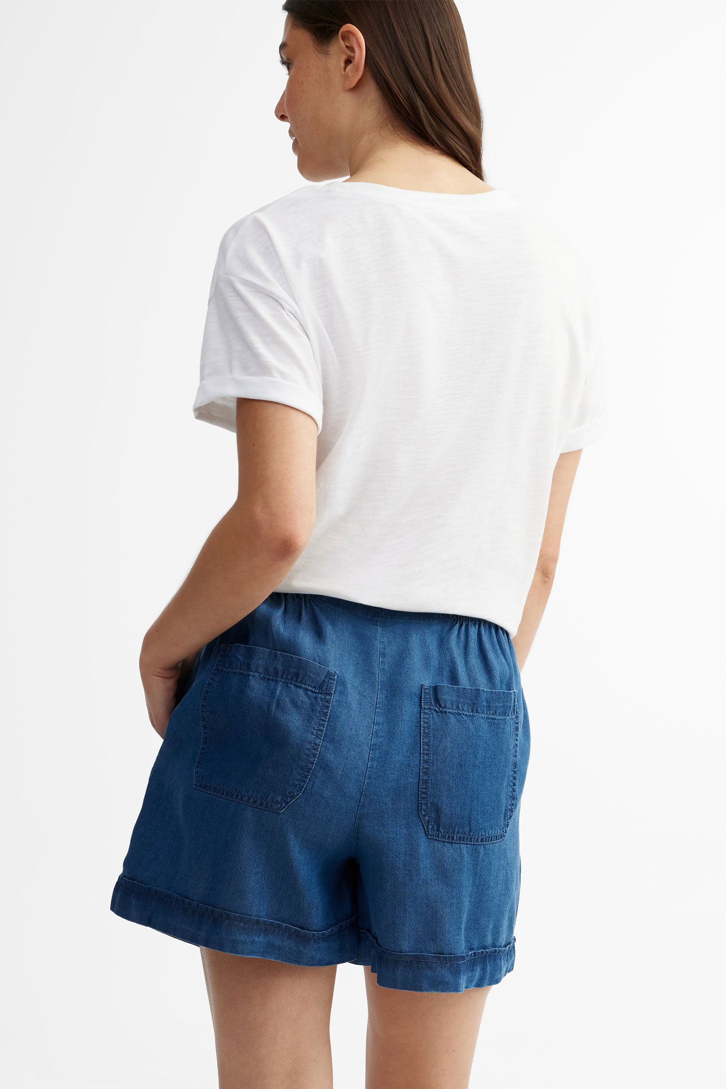 T-shirt col rond coupe ample imprimé en coton - Femme && BLANC