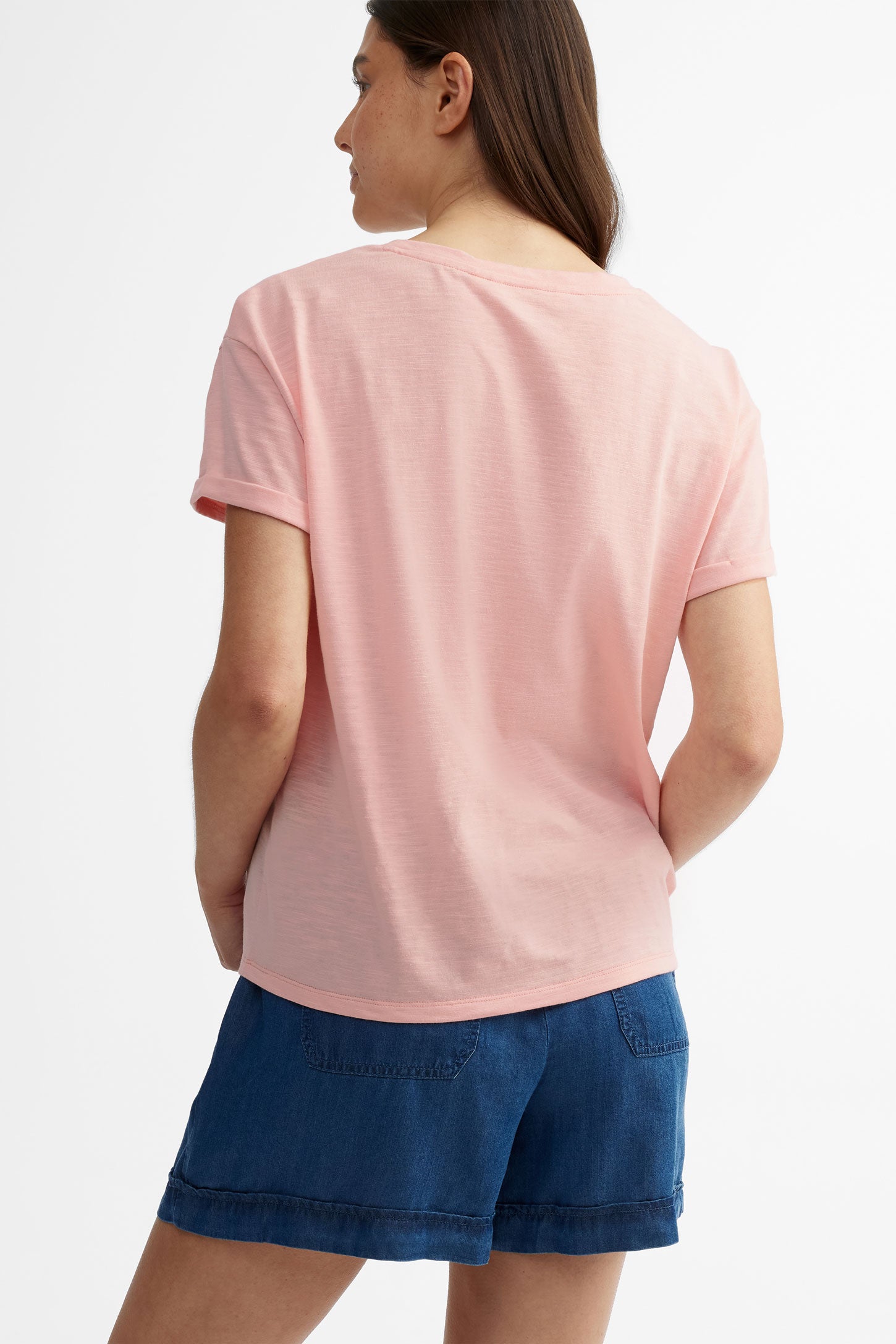 T-shirt col rond coupe ample imprimé en coton - Femme && ROSE