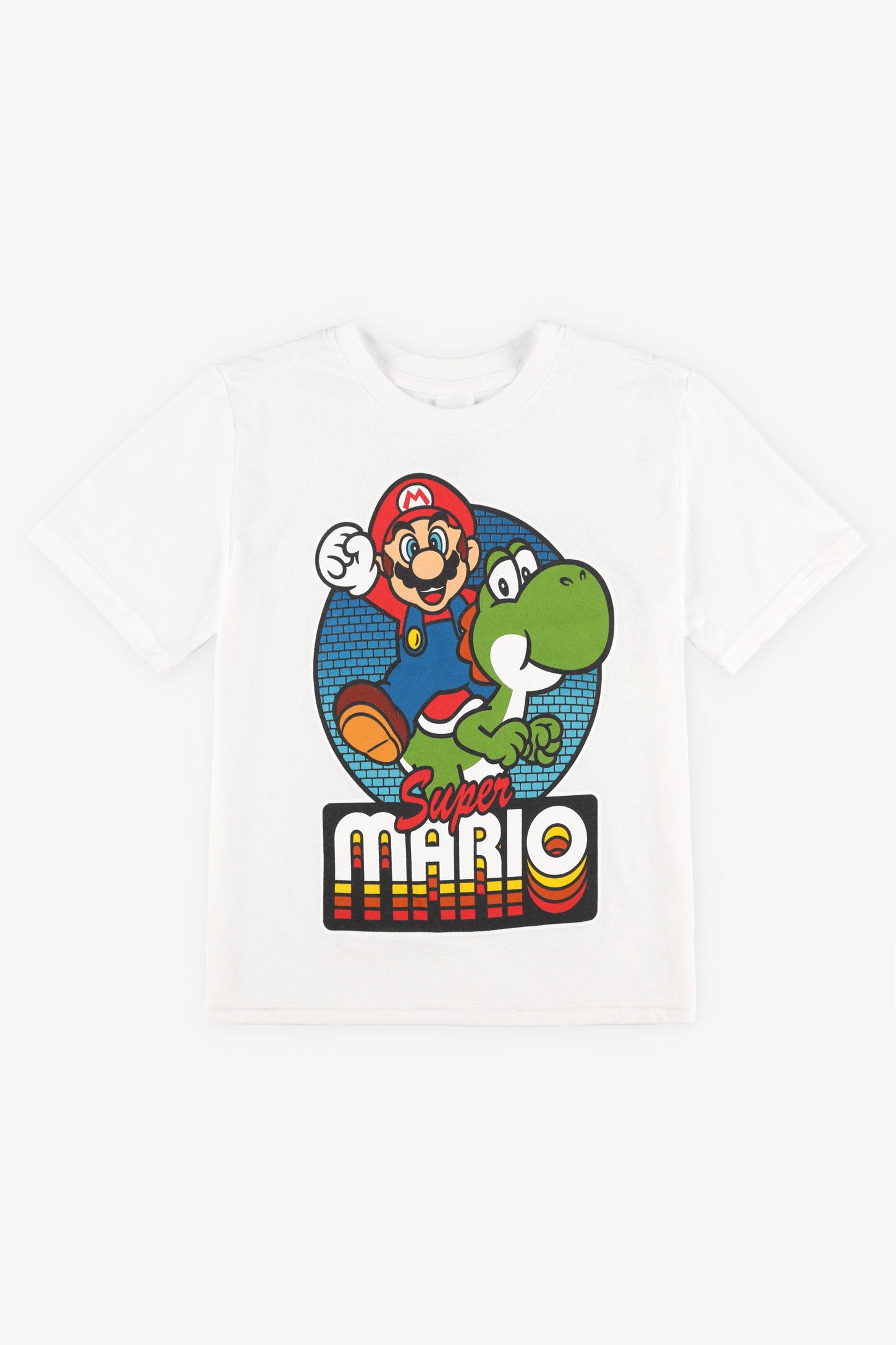 T-shirt col rond Super Mario - Enfant garçon && BLANC