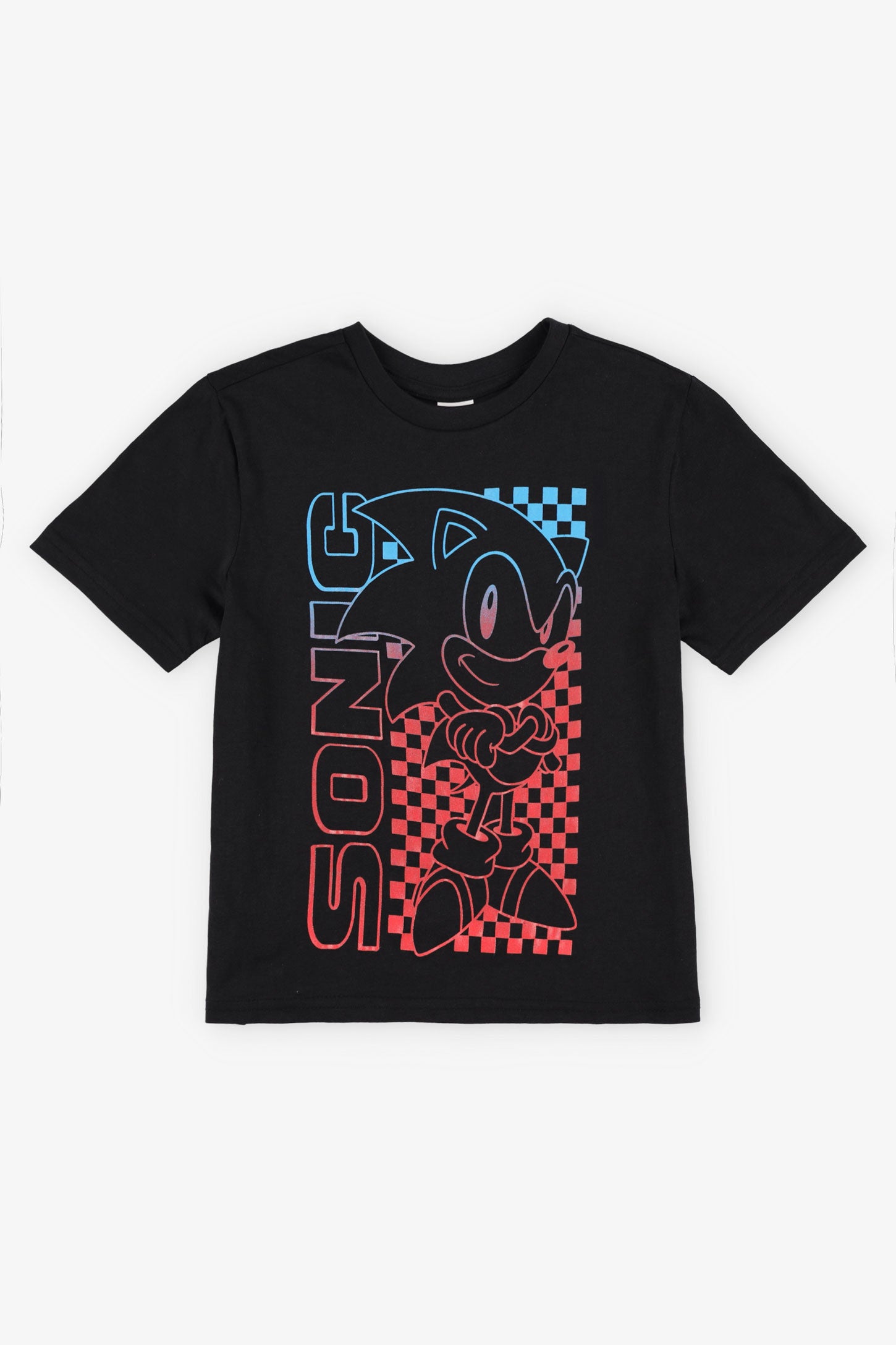 T-shirt col rond Sonic - Enfant garçon && NOIR