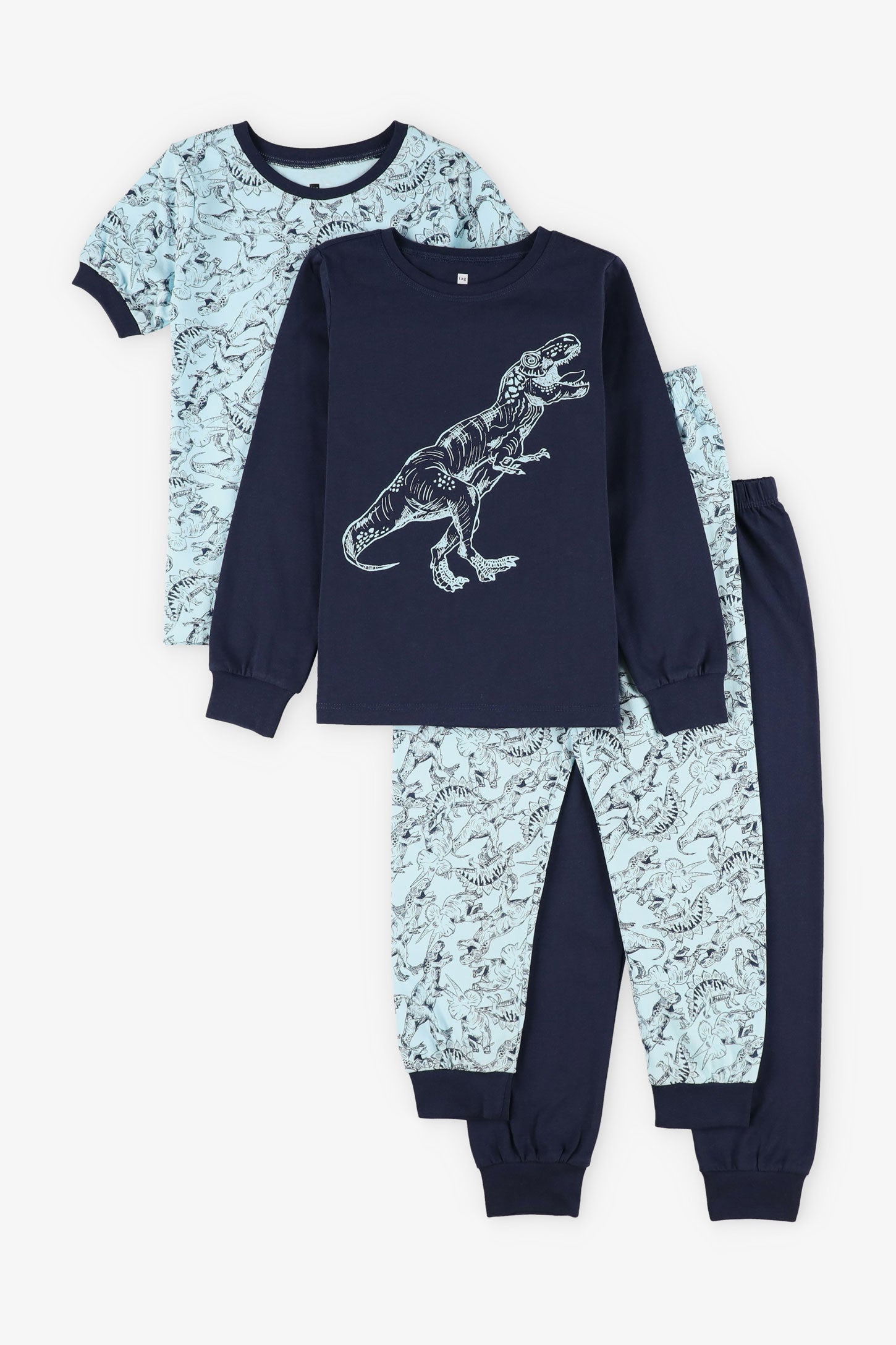 Lot de 2 pyjamas 2-pièces en coton – Enfant garçon && MARIN
