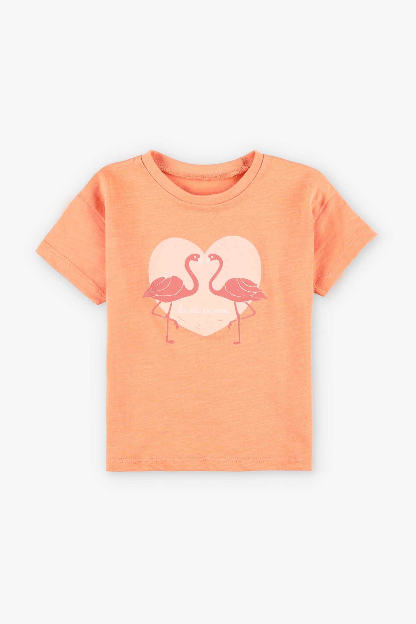 T-shirt coupe ample en coton, 2/15$ - Bébé fille && ORANGE