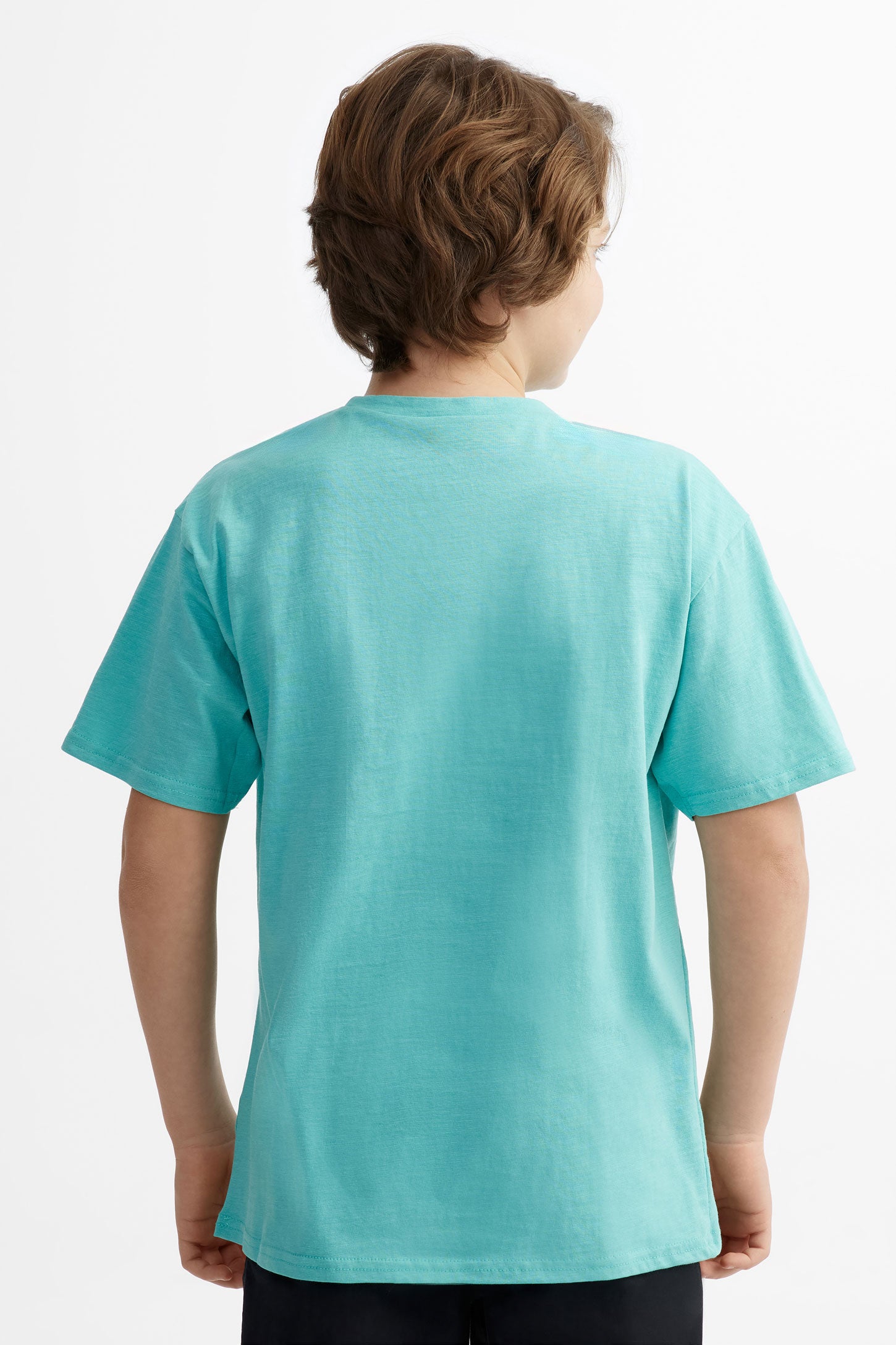 T-shirt coupe ample imprimé en coton, 2/25$ - Ado garçon && TURQUOISE