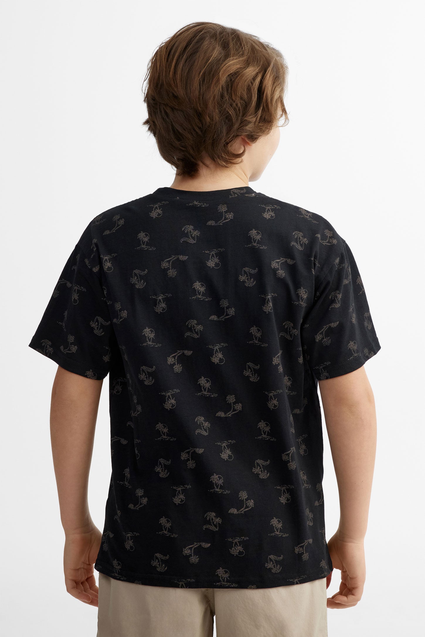 T-shirt coupe ample imprimé en coton, 2/25$ - Ado garçon && NOIR/MULTI