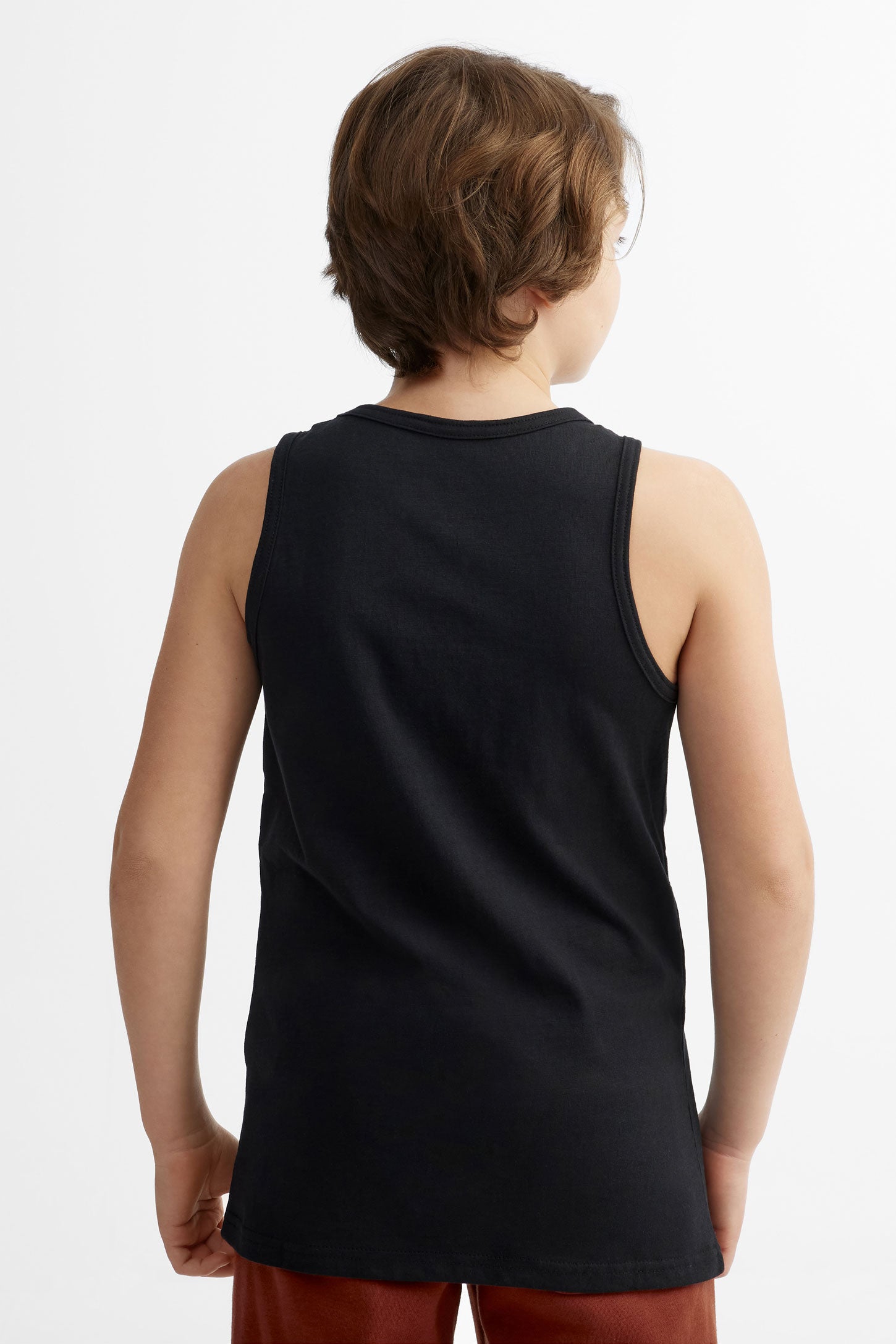 Camisole imprimée en coton, 2/25$ - Ado garçon && NOIR