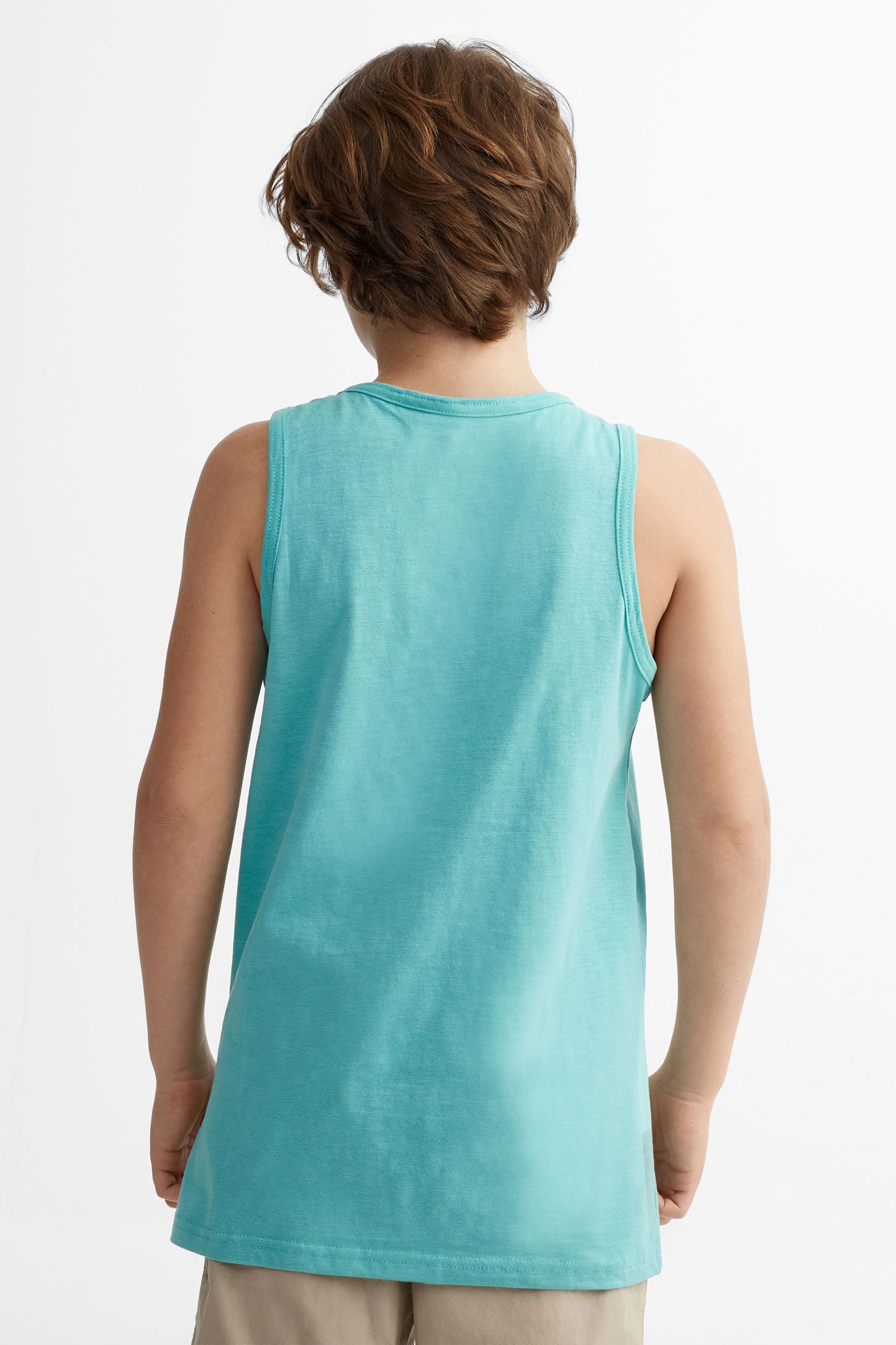 Camisole imprimée en coton, 2/25$ - Ado garçon && TURQUOISE