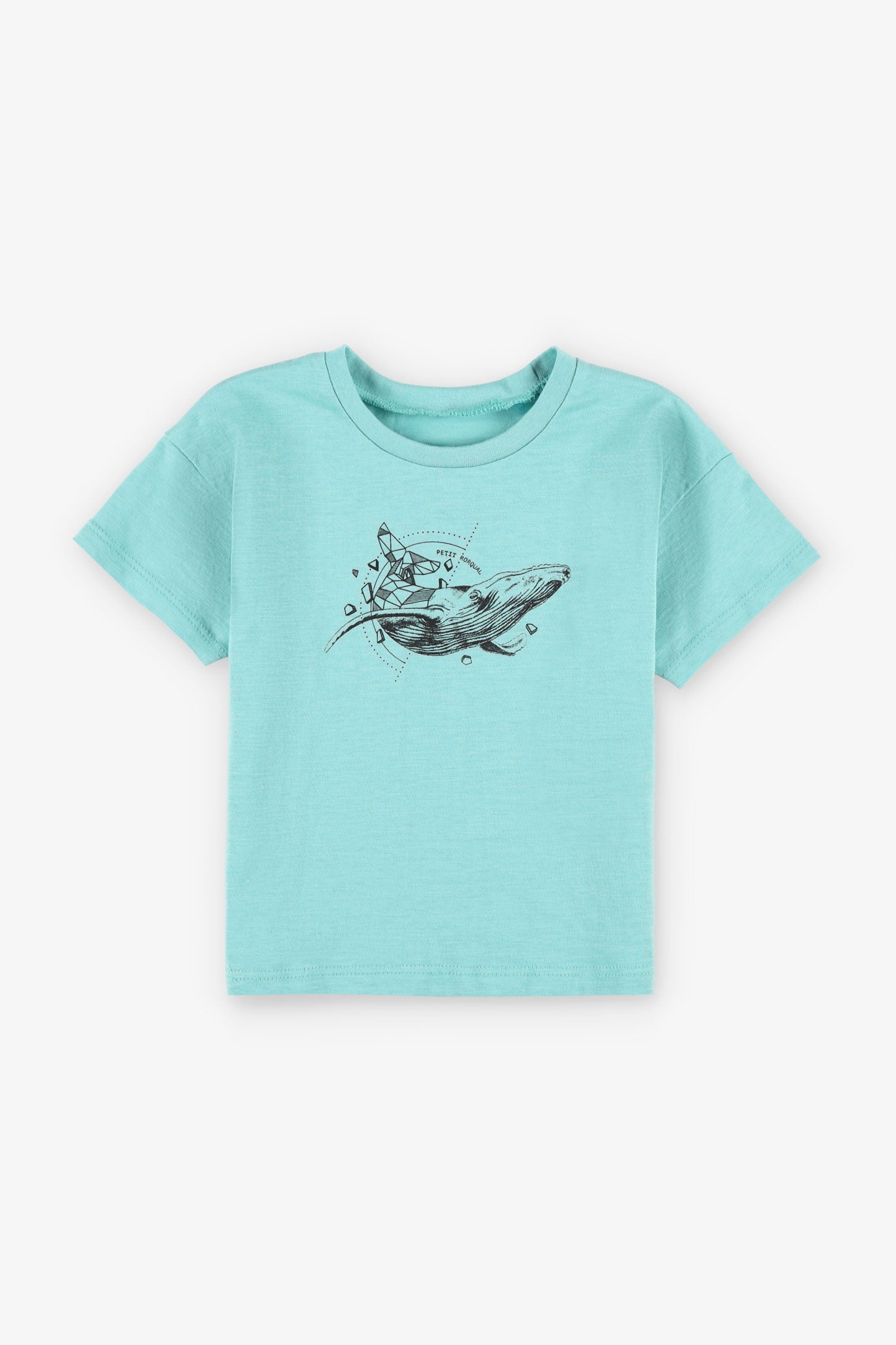 T-shirt coupe ample en coton, 2/15$ - Bébé garçon && TURQUOISE