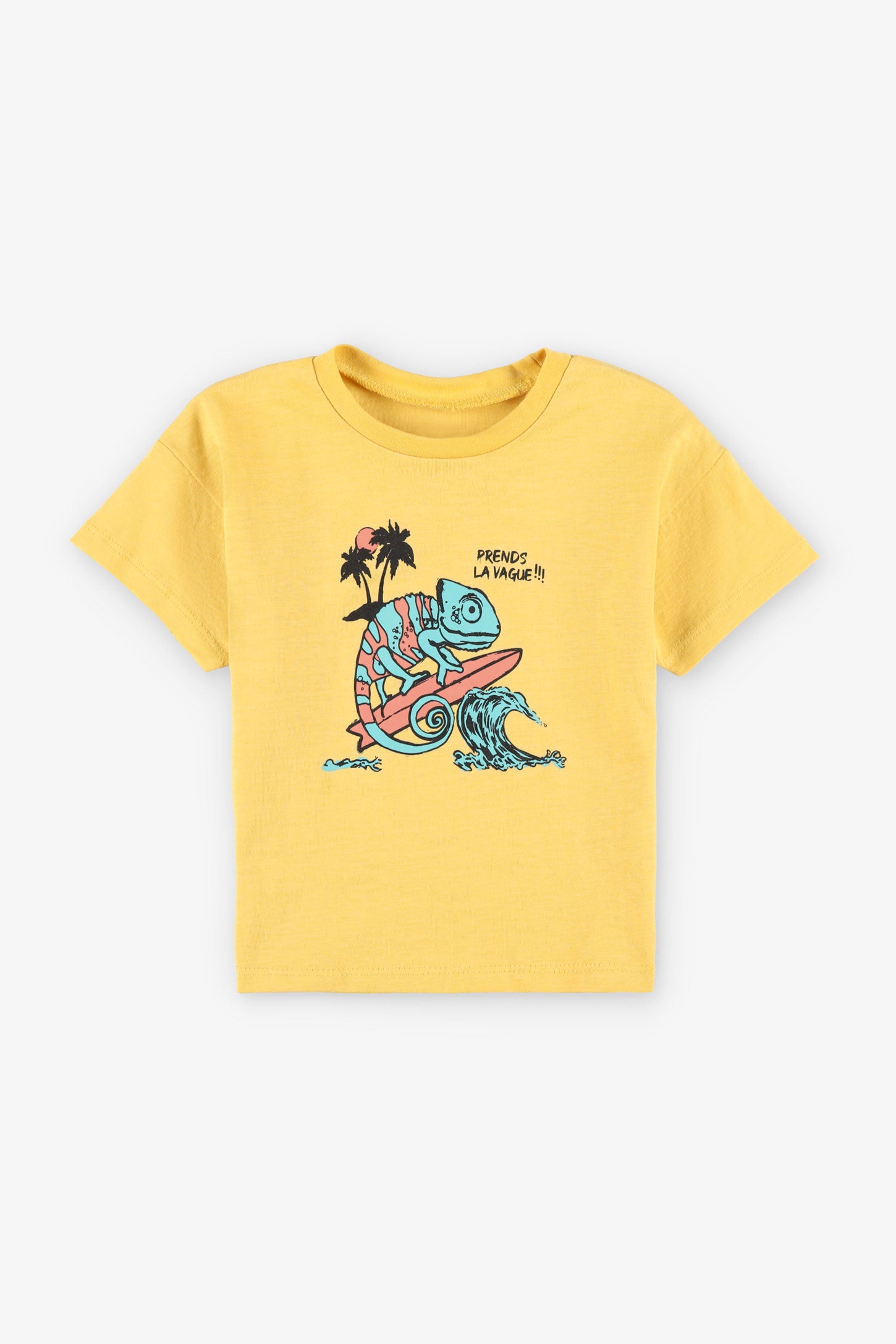 T-shirt coupe ample en coton, 2T-3T, 2/15$ - Bébé garçon && JAUNE