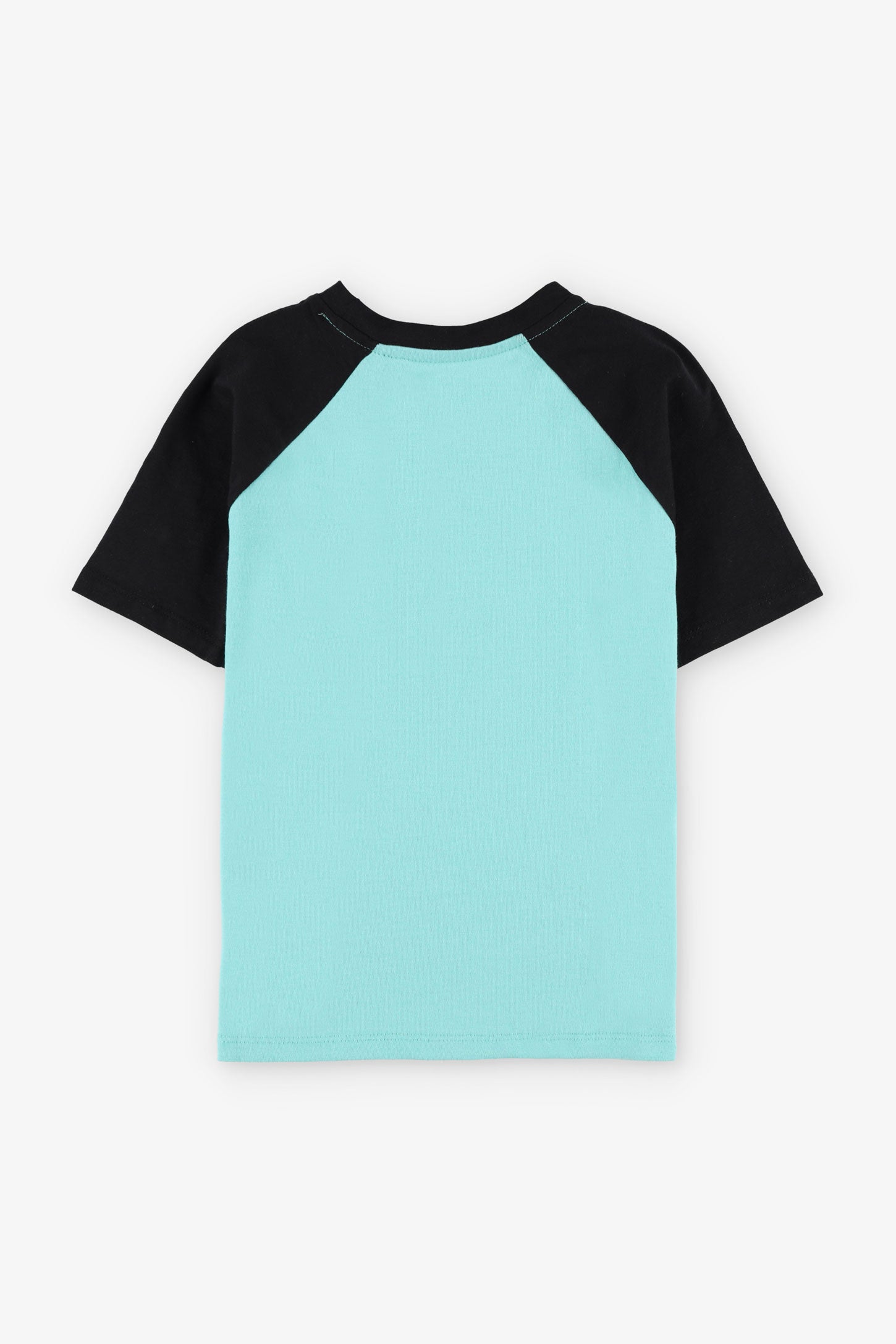 T-shirt col rond imprimé en coton, 2/20$ - Enfant garçon && TURQUOISE