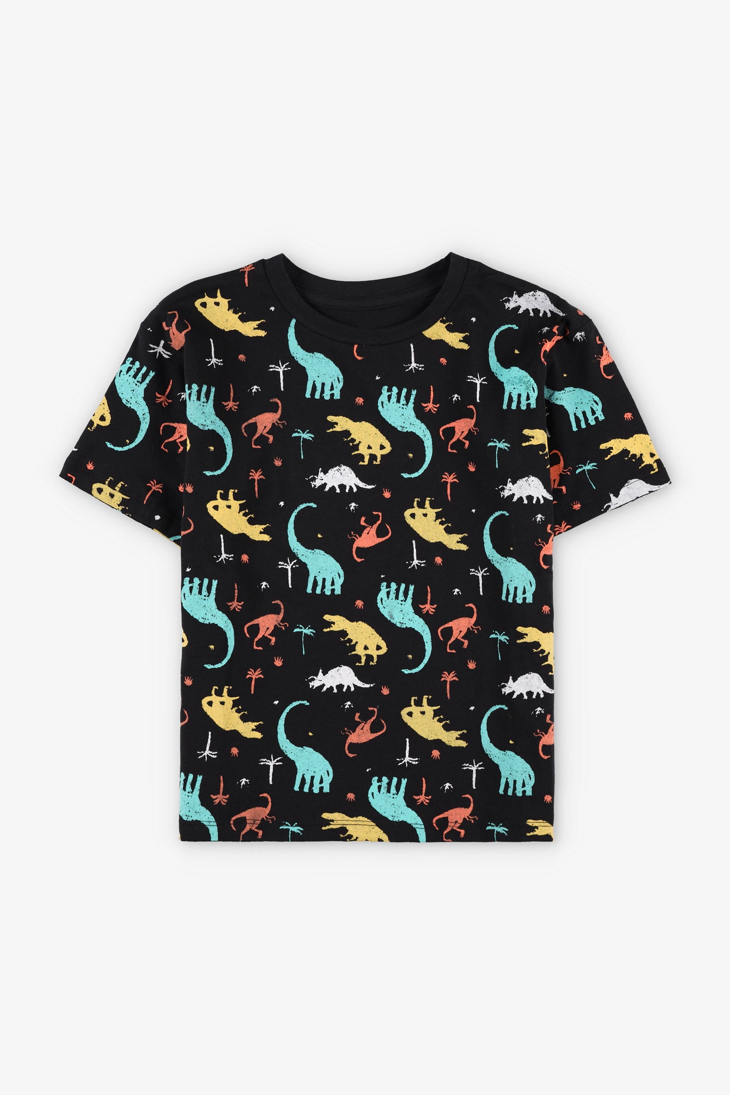T-shirt imprimé en coton, 2/20$ - Enfant garçon && NOIR/MULTI