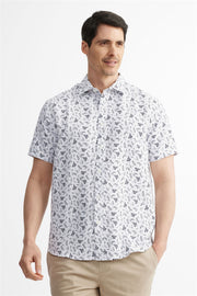 Chemise manches courtes microfibre - Homme && BLANC MULTI