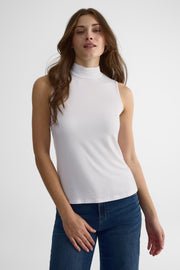 Camisole col montant en stretch – Femme && BLANC