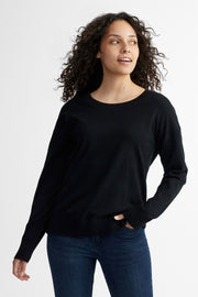 Chandail tricot col rond - Femme && NOIR